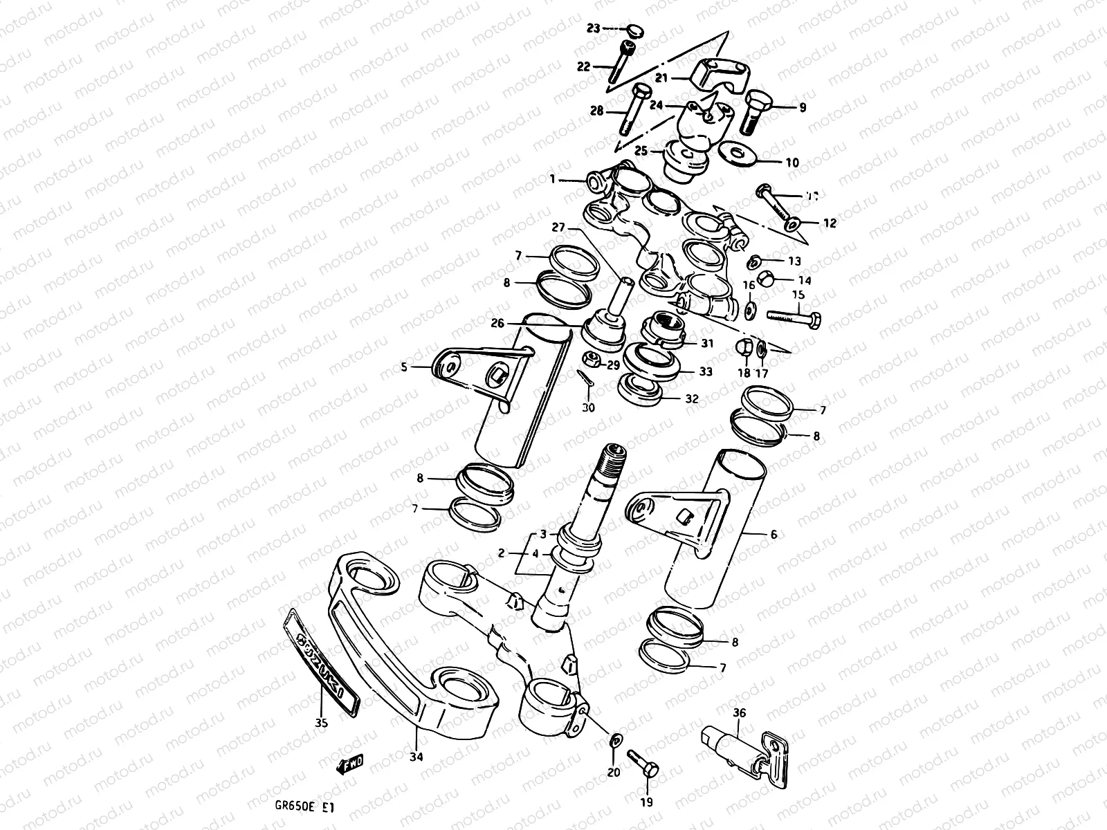 56 - STEERING STEM (GR650XD/XE)