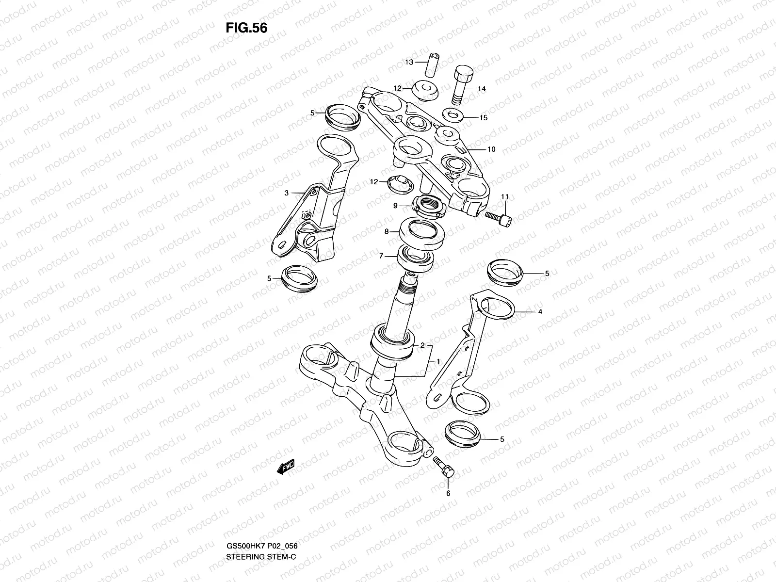 56 - STEERING STEM (GS500HK7/HUK7/HK8)