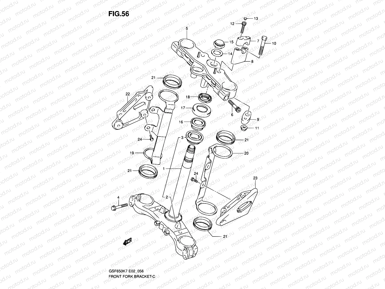 56 - STEERING STEM (GSF650K7/UK7/AK7/UAK7/K8/UK8/AK8/UAK8)