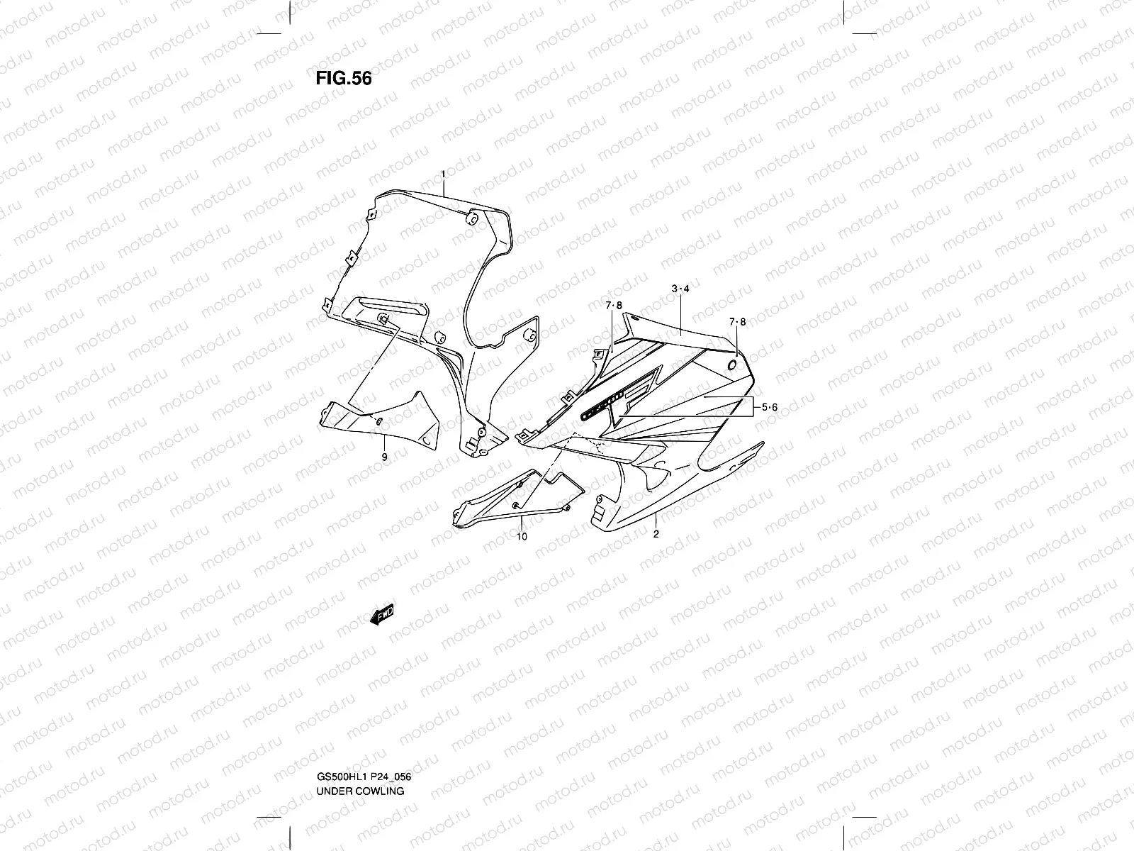 56 - UNDER COWLING  (GS500FH)