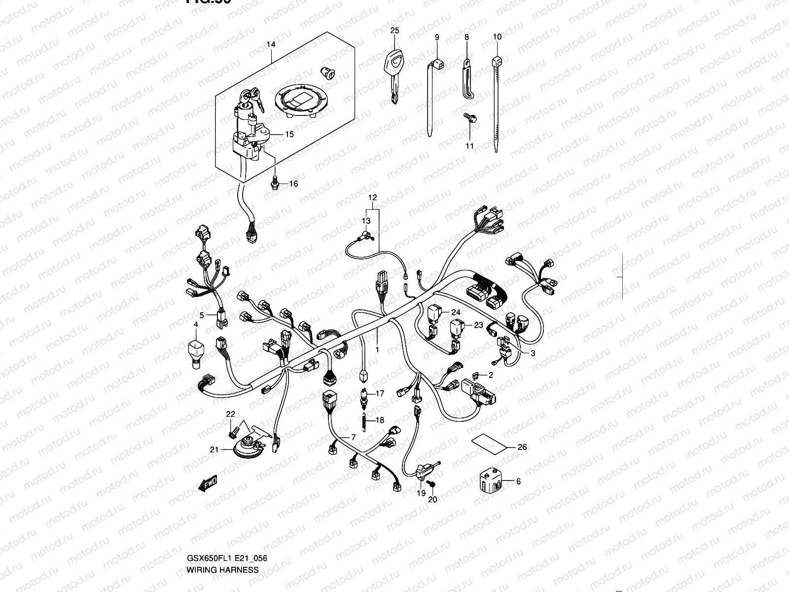 56 - WIRING HARNESS (GSX650FAL1 E21)