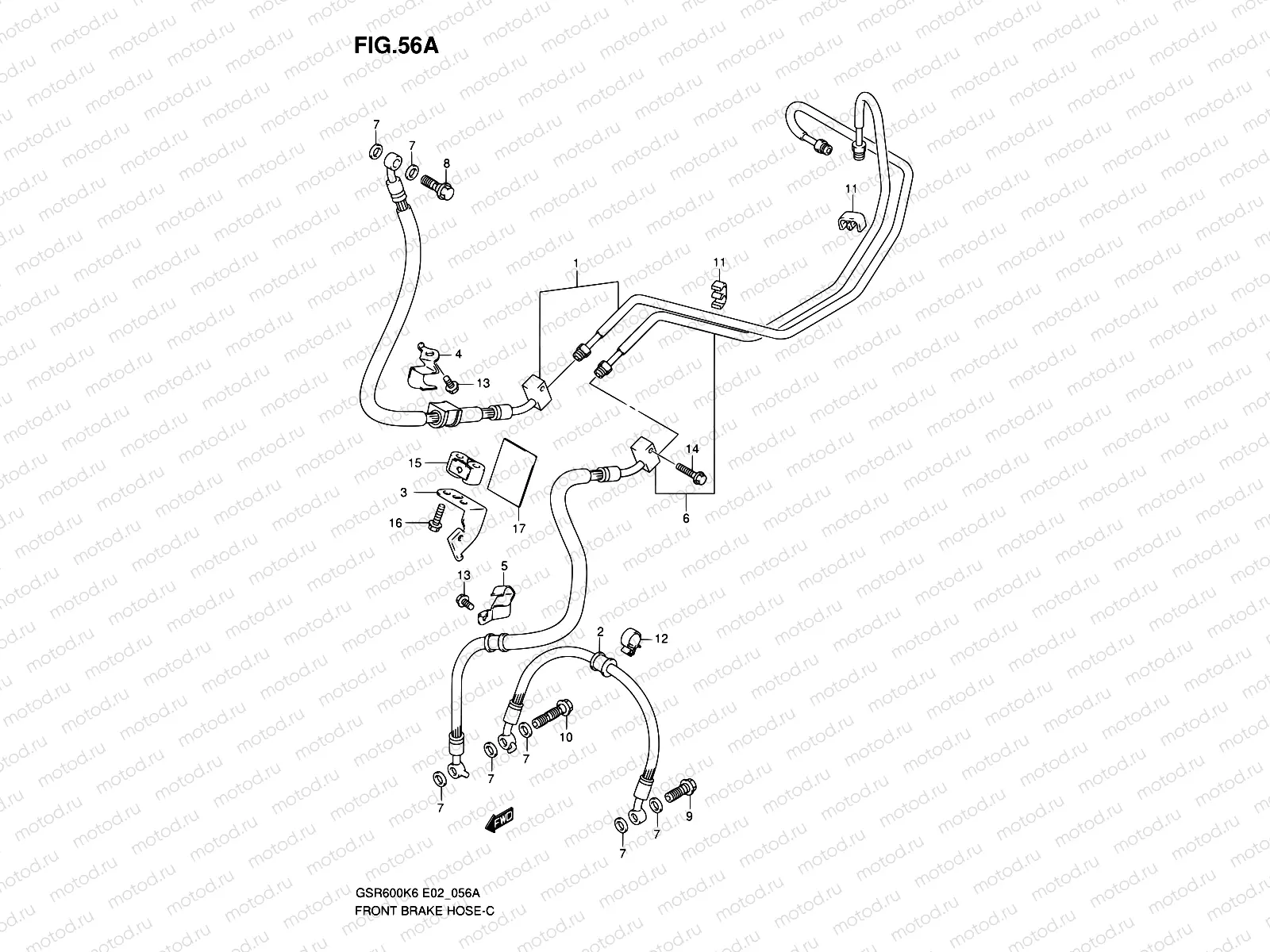 56A - FRONT BRAKE HOSE (GSR600AK7/UAK7/AK8/UAK8/AK9/UAK9/AL0/UAL0)