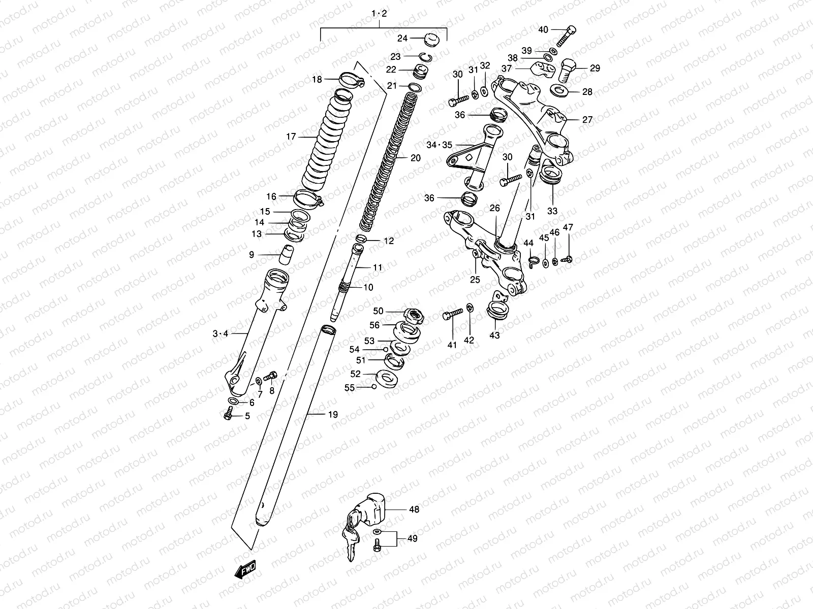 56A - FRONT FORK (MODEL L/N P09)