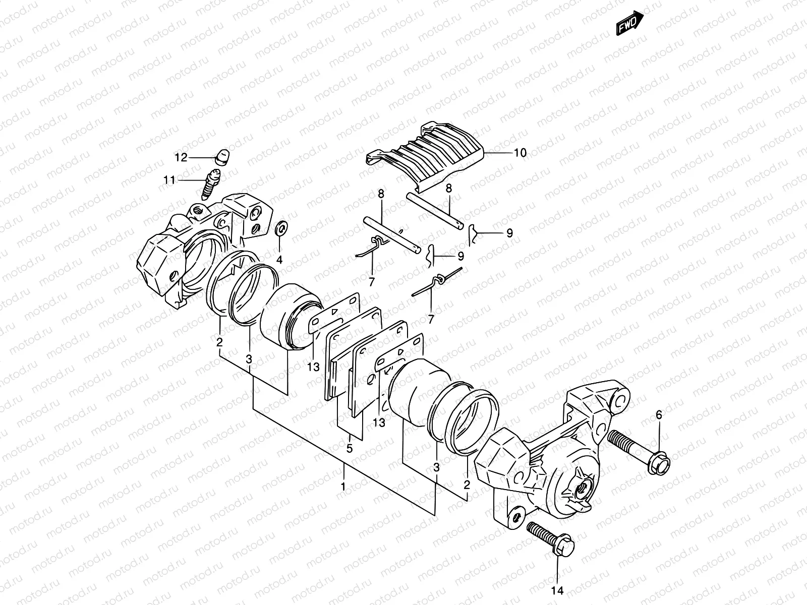 56A - REAR CALIPER (MODEL P/R/T)