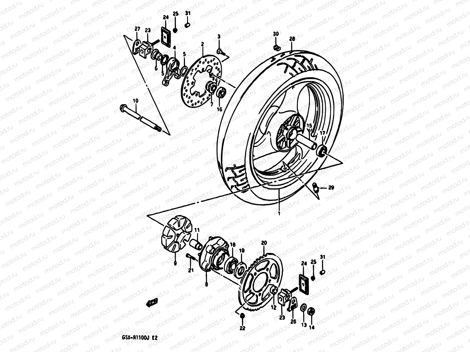 56A - REAR WHEEL (MODEL J)