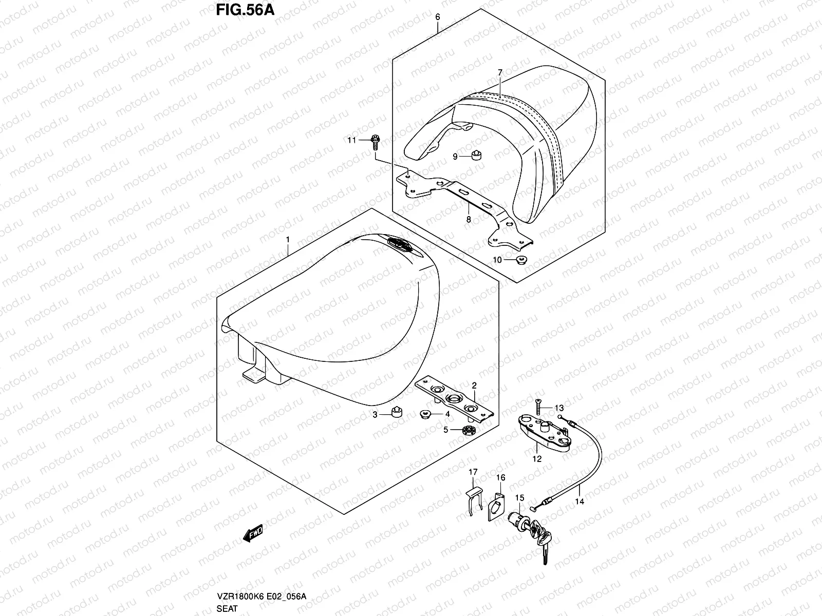 56A - SEAT (VZR1800ZK7/ZU2K7/ZK8/ZU2K8/ZK9/ZUFK9/ZL0/ZUL0)