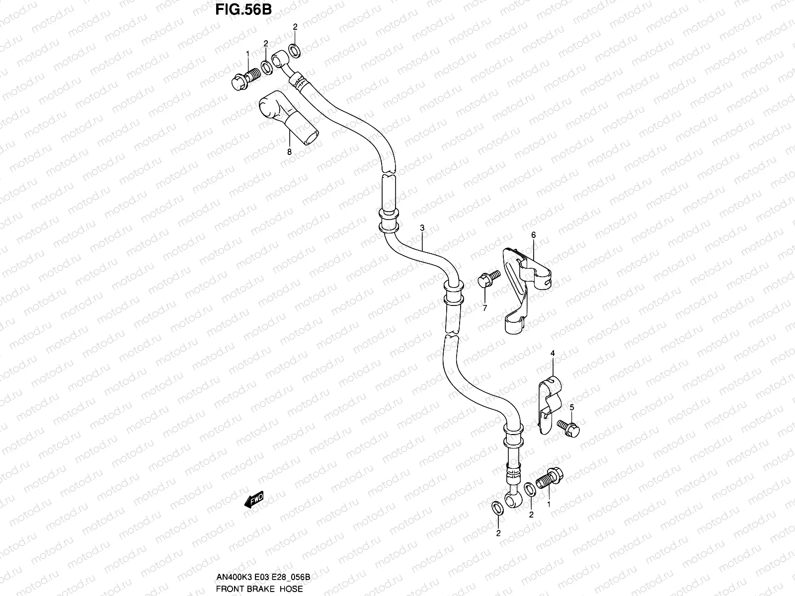 56B - FRONT BRAKE HOSE (AN400SK5/SK6)
