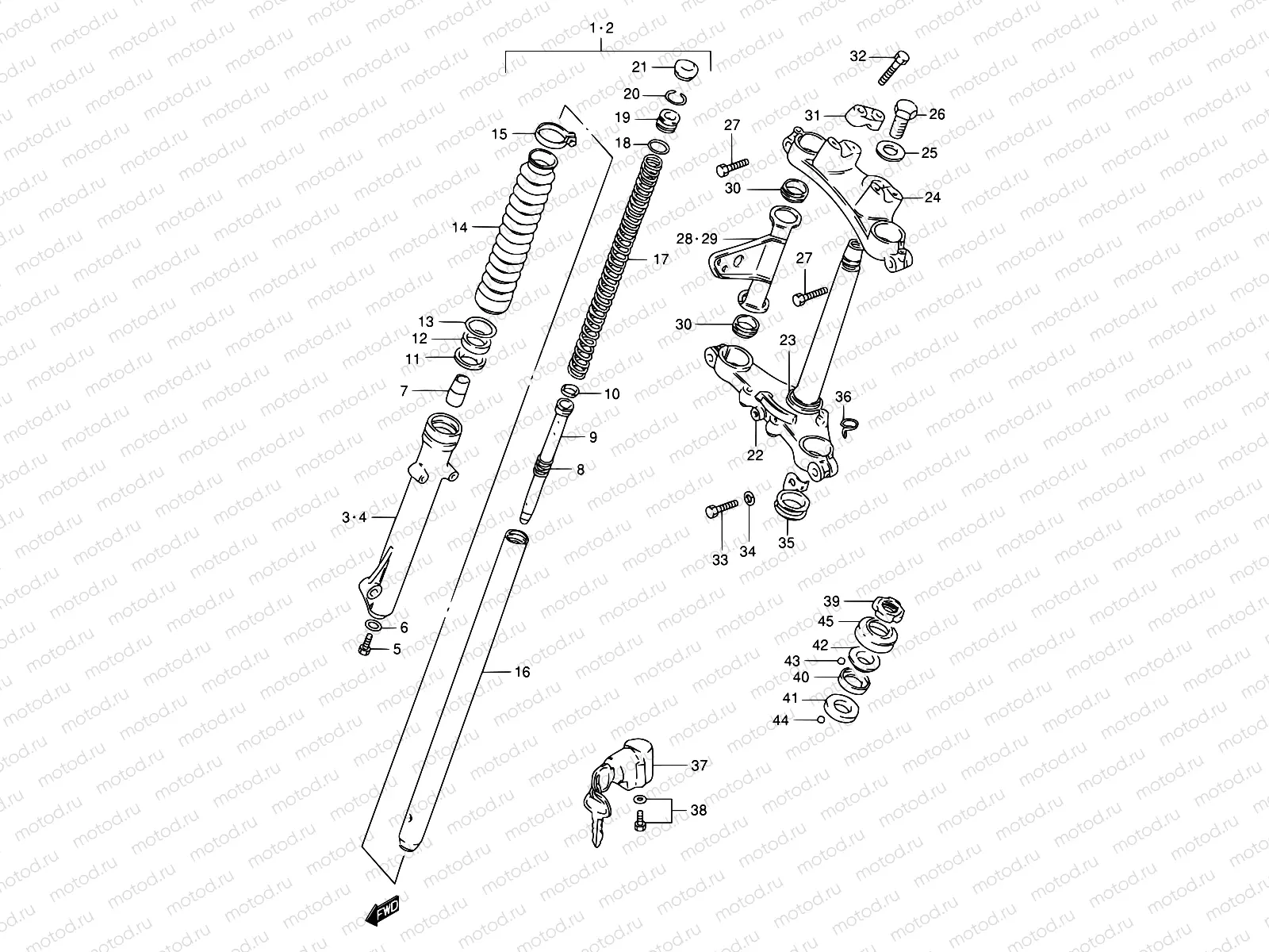 56B - FRONT FORK (MODEL R P09)