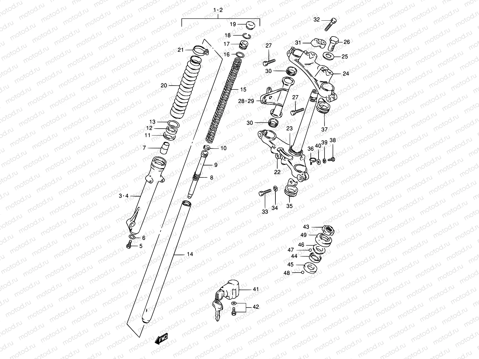 56C - FRONT FORK (MODEL R P31)