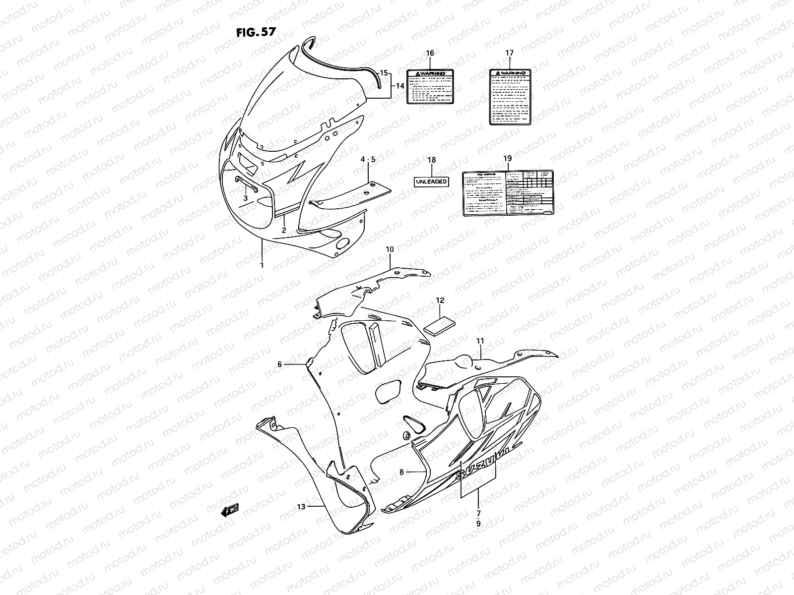 57 - COWLING BODY (MODEL N M18,L97)