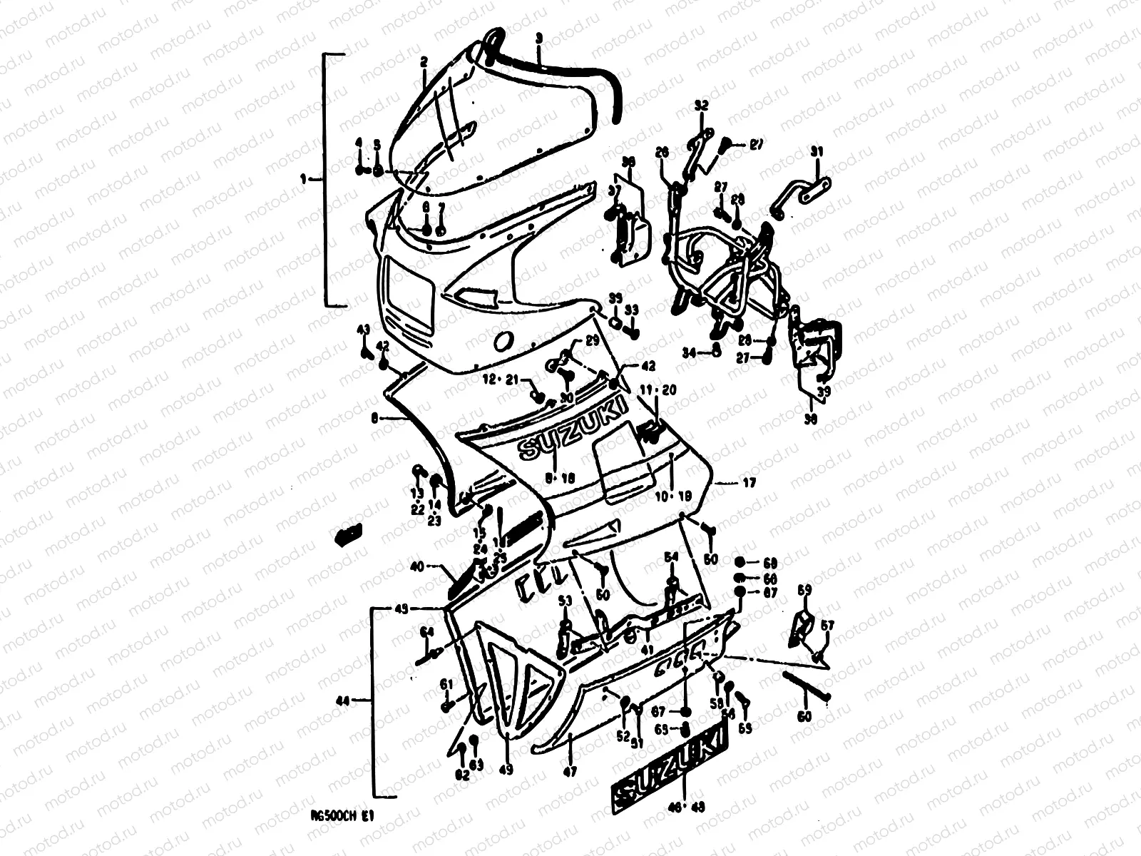 57 - COWLING (MODEL G E02,E15,E16,E17,E21,E22,E25,E34,E39)