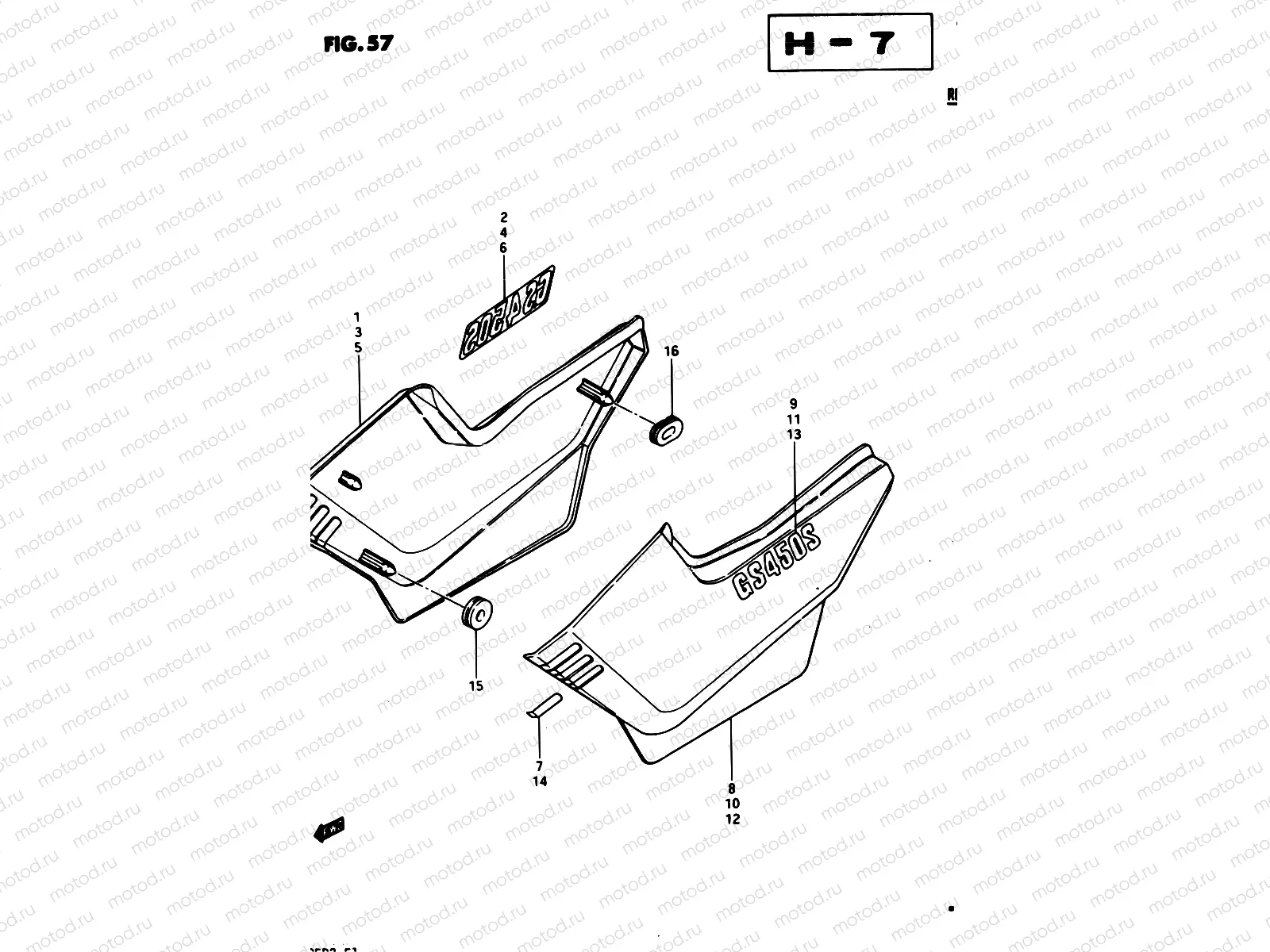 57 - FRAME COVER (GS450SZ E06, E24, E34, E39)