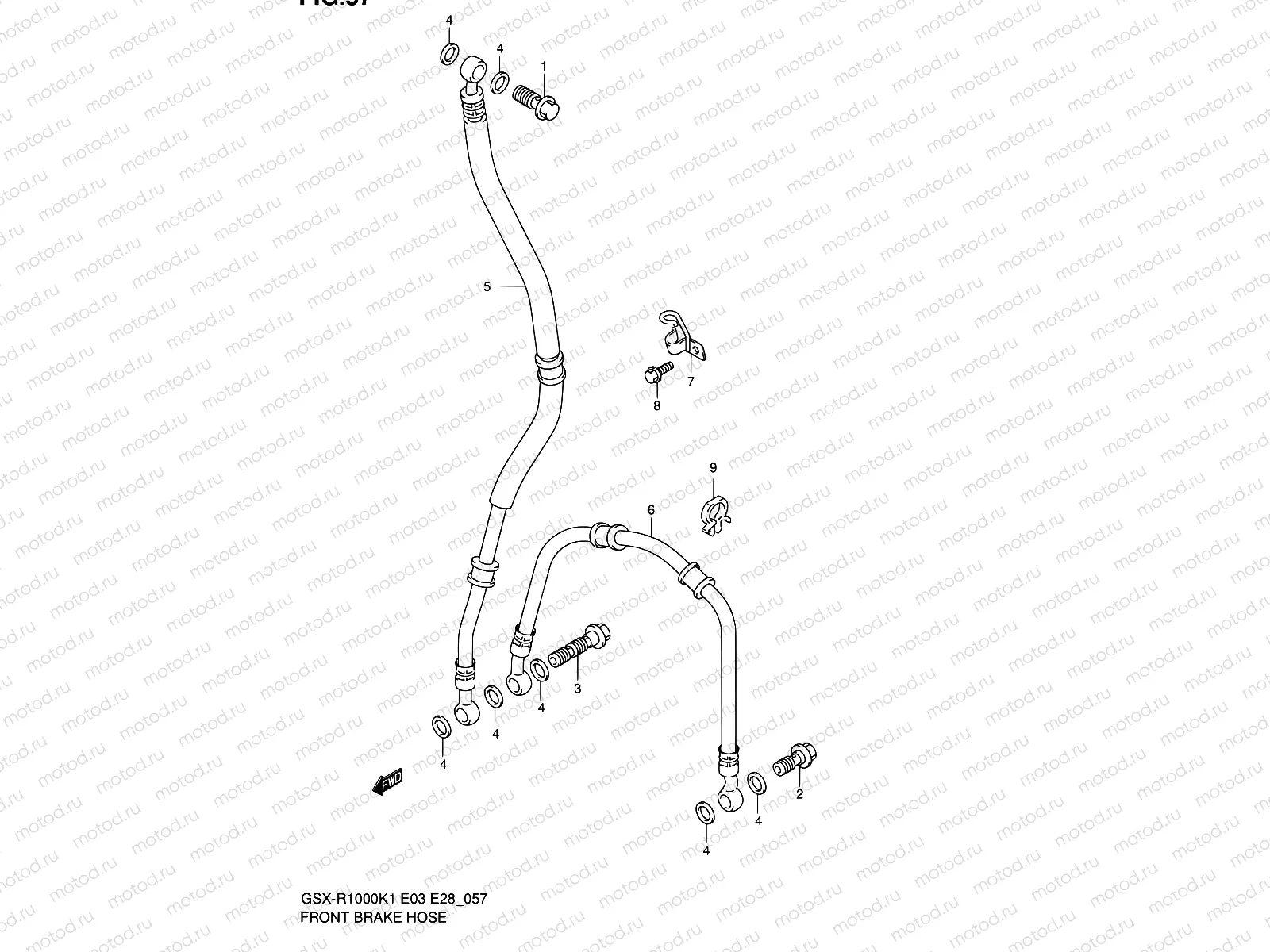 57 - FRONT BRAKE HOSE