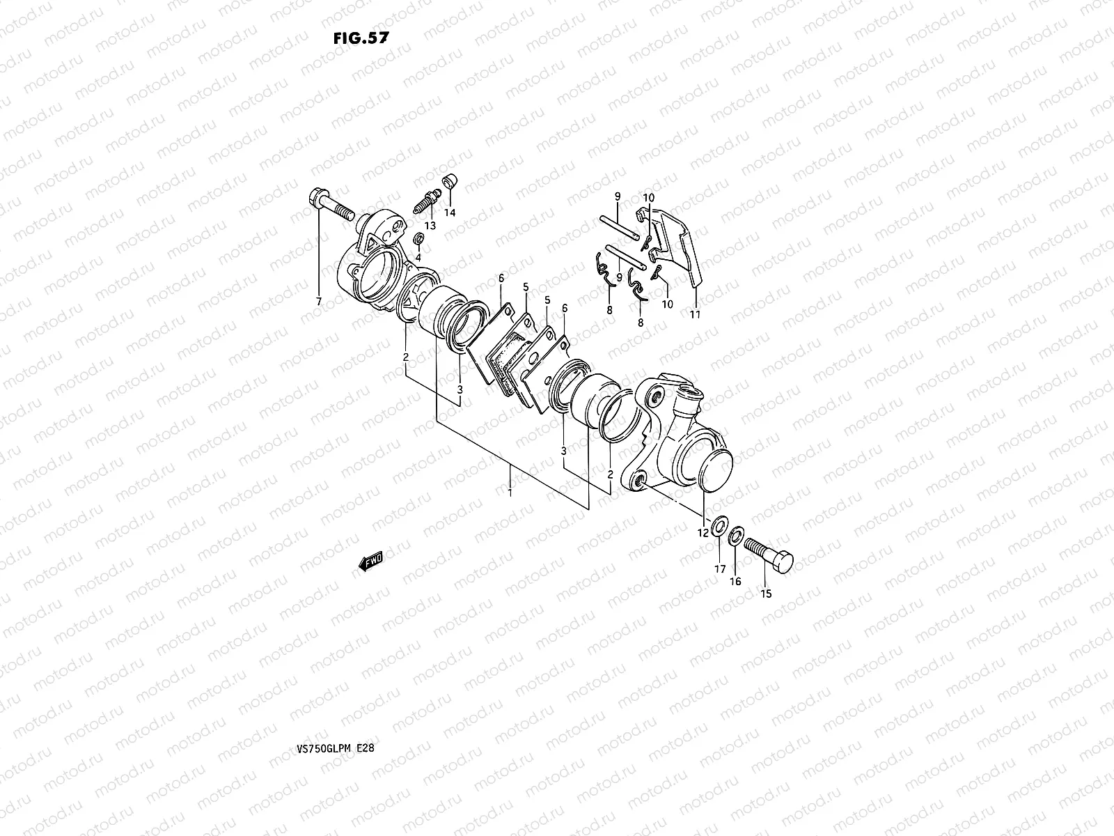 57 - FRONT CALIPER (MODEL F/G)