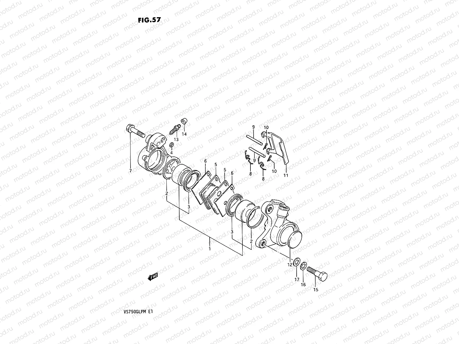 57 - FRONT CALIPER (MODEL F/G)