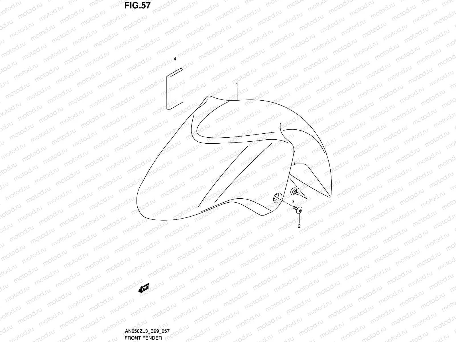 57 - FRONT FENDER (N/REFLECTOR)