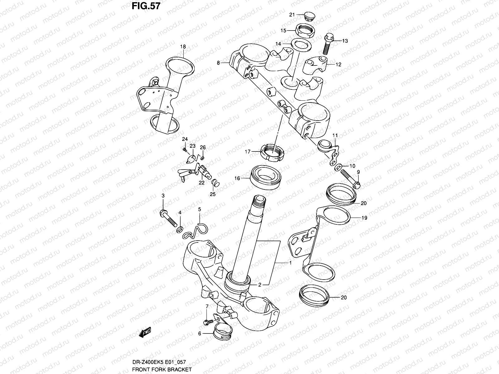 57 - FRONT FORK BRACKET (E24)