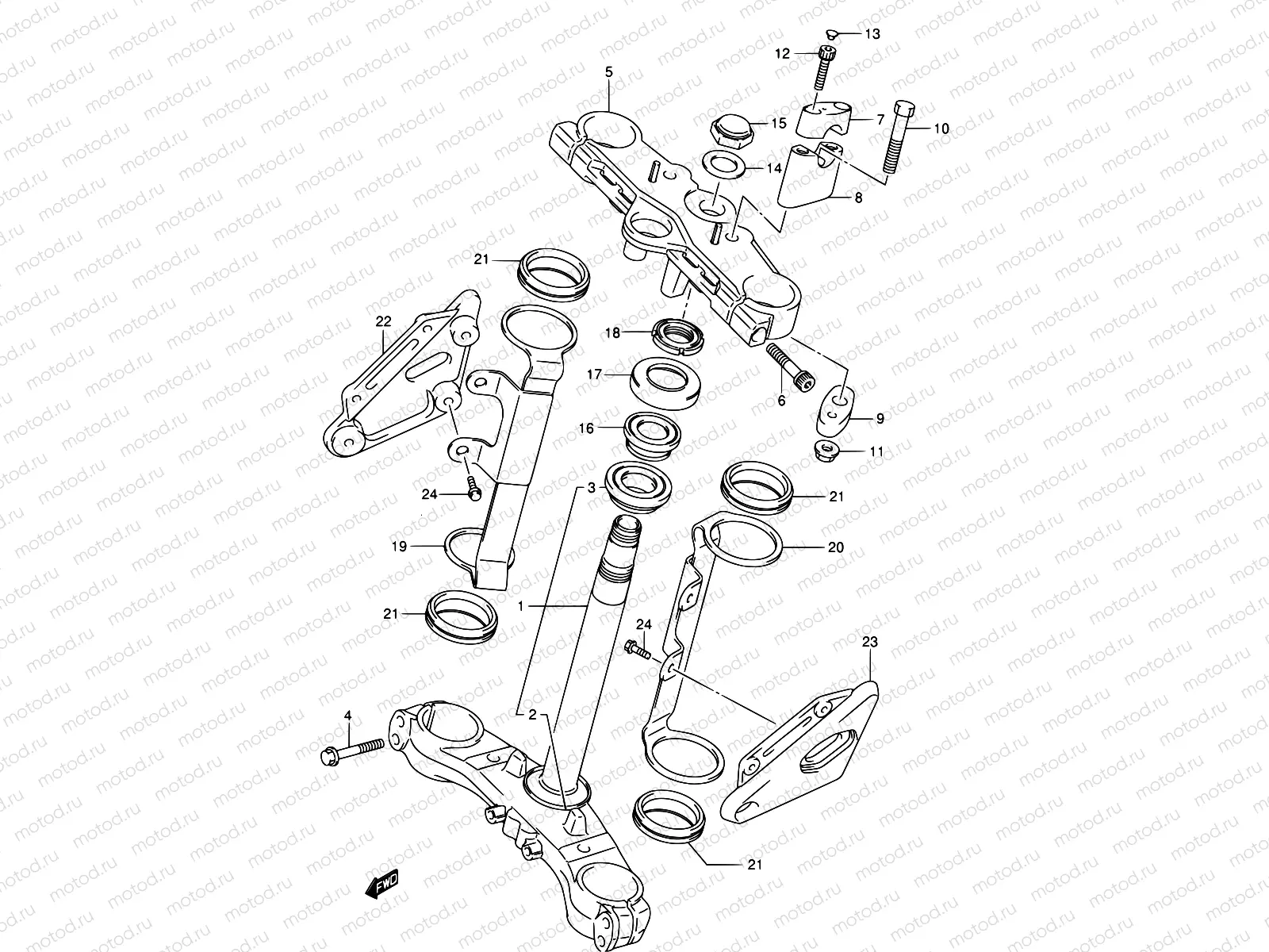 57 - FRONT FORK BRACKET (GSF650K5/UK5/AK5/UAK5/K6/UK6/AK6/UAK6)
