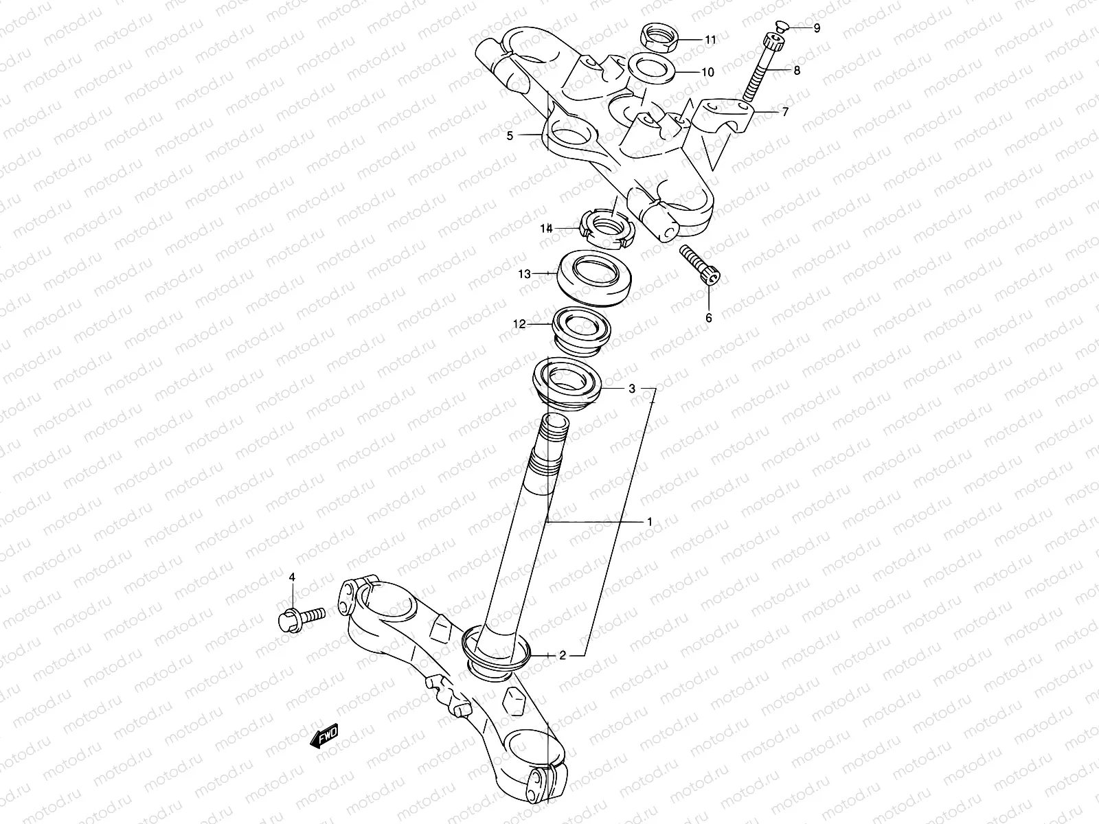 57 - FRONT FORK BRACKET (SEE NOTE)