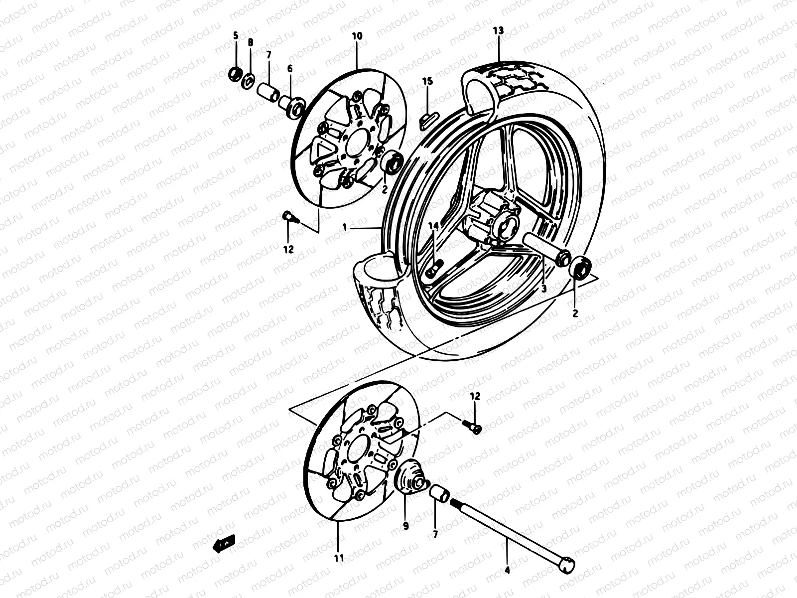 57 - FRONT WHEEL (MODEL E)