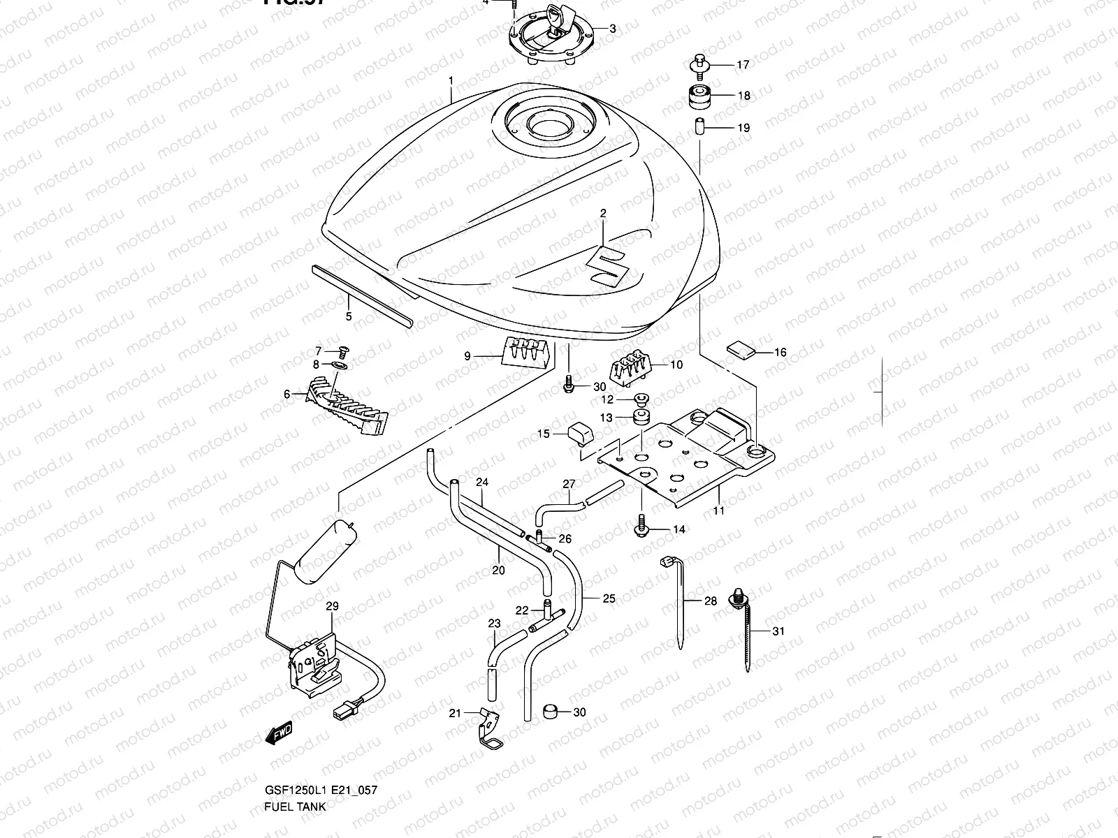 57 - FUEL TANK (GSF1250AL1 E24)