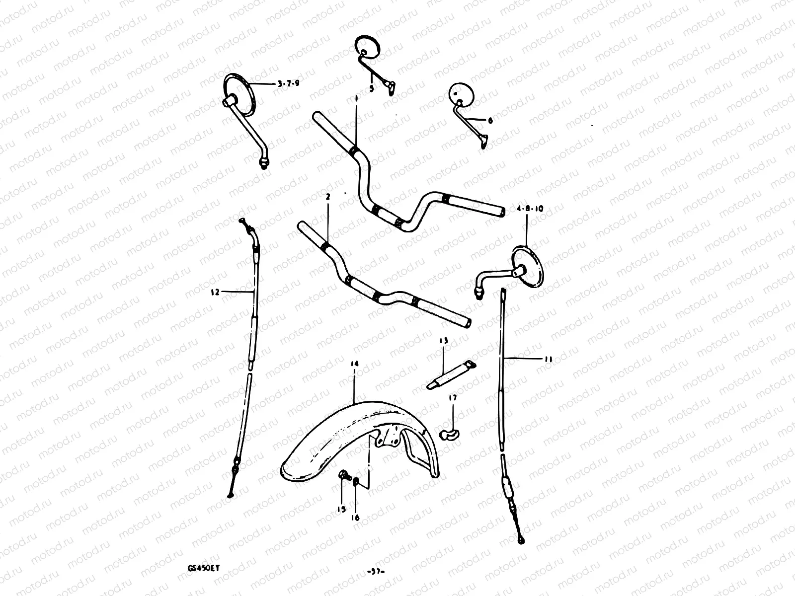 57 - HANDLEBAR - FRONT FENDER