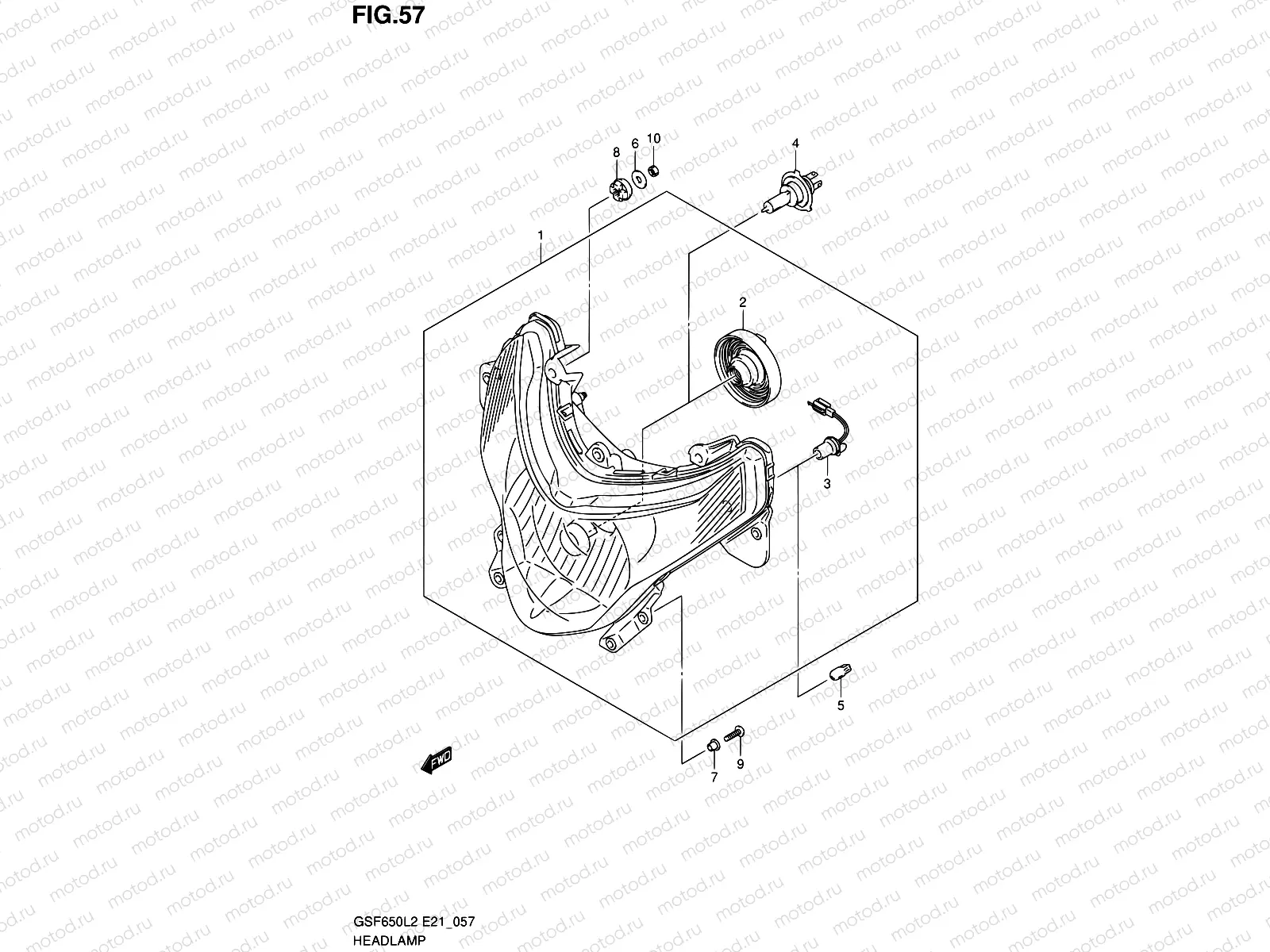 57 - HEADLAMP (GSF650SUAL2 E21)
