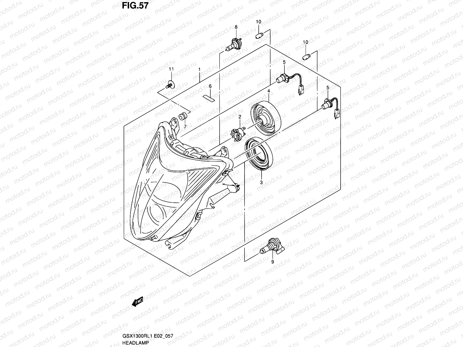 57 - HEADLAMP (GSX1300RL1 E19)