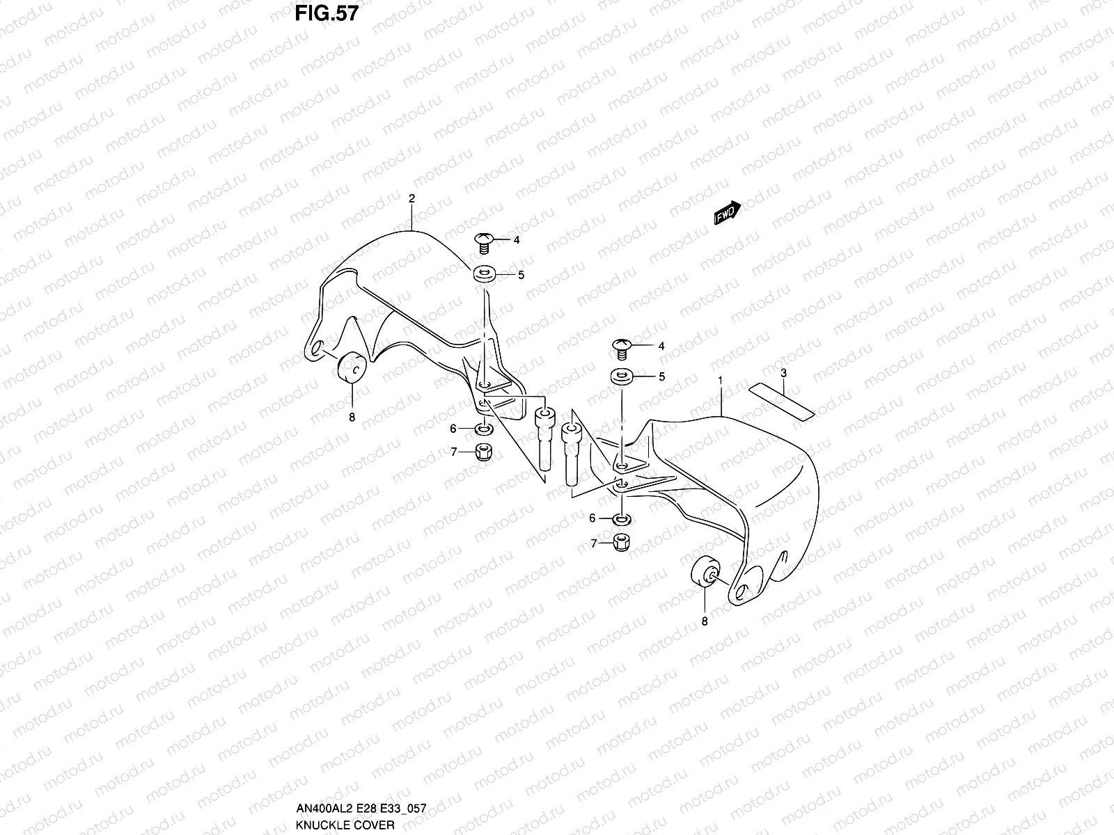 57 - KNUCKLE COVER (AN400ZAL2 E28)