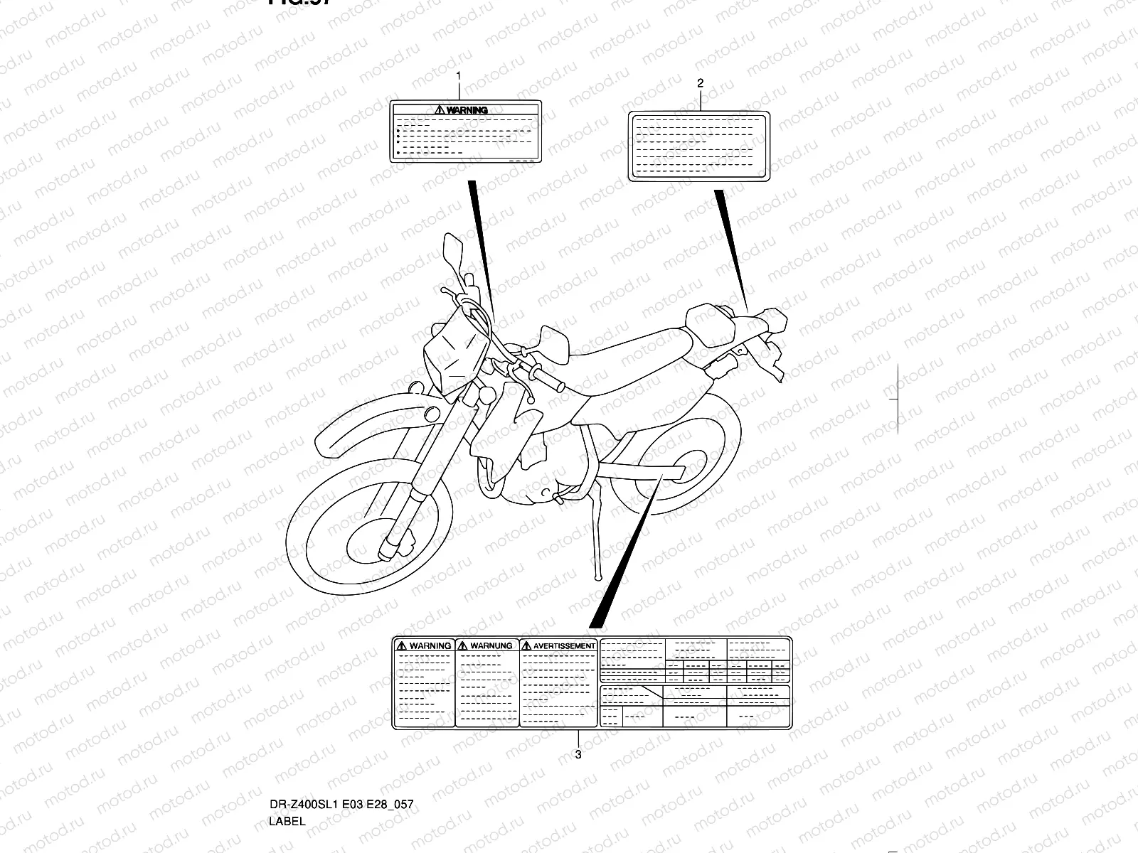 57 - LABEL (DR-Z400SL1 E33)