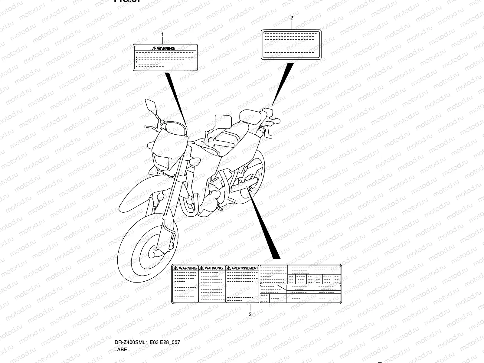 57 - LABEL (DR-Z400SML1 E33)