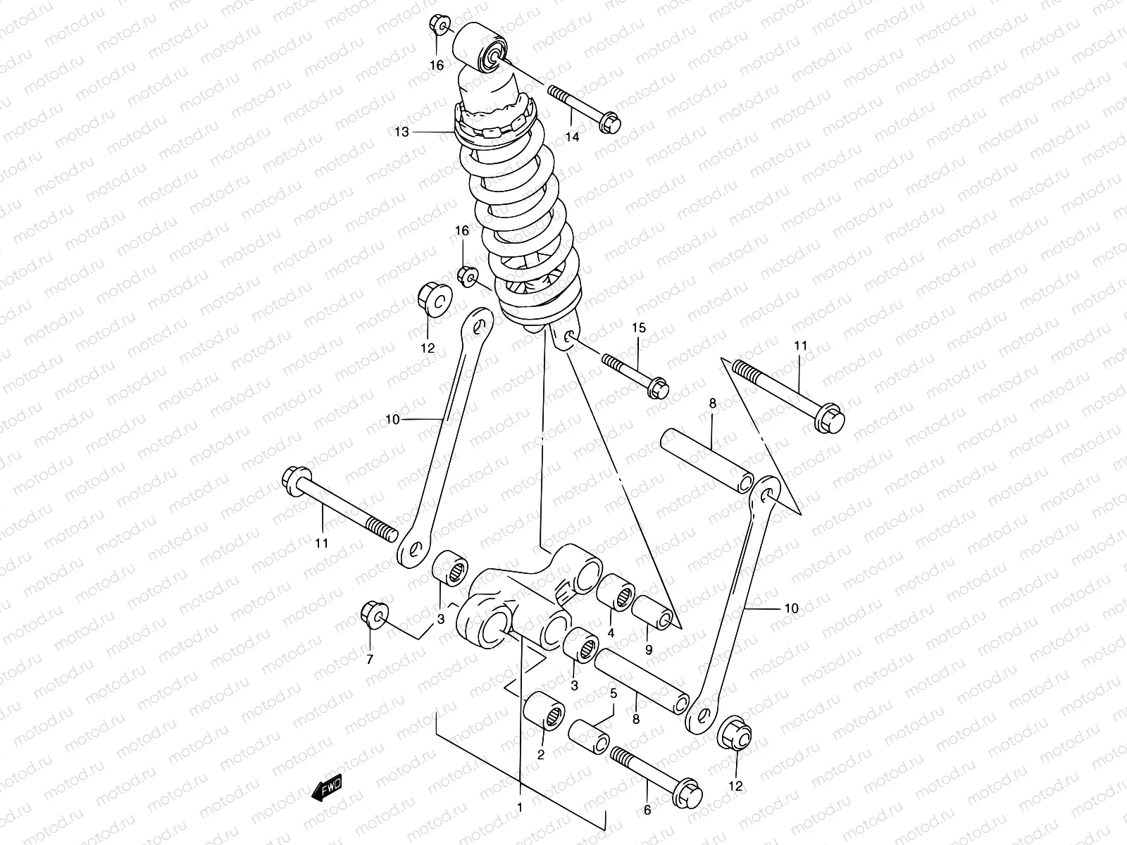 57 - REAR CUSHION LEVER (GSF1200T/V/W/X/Y/ST/SV/SW/SX/SY)