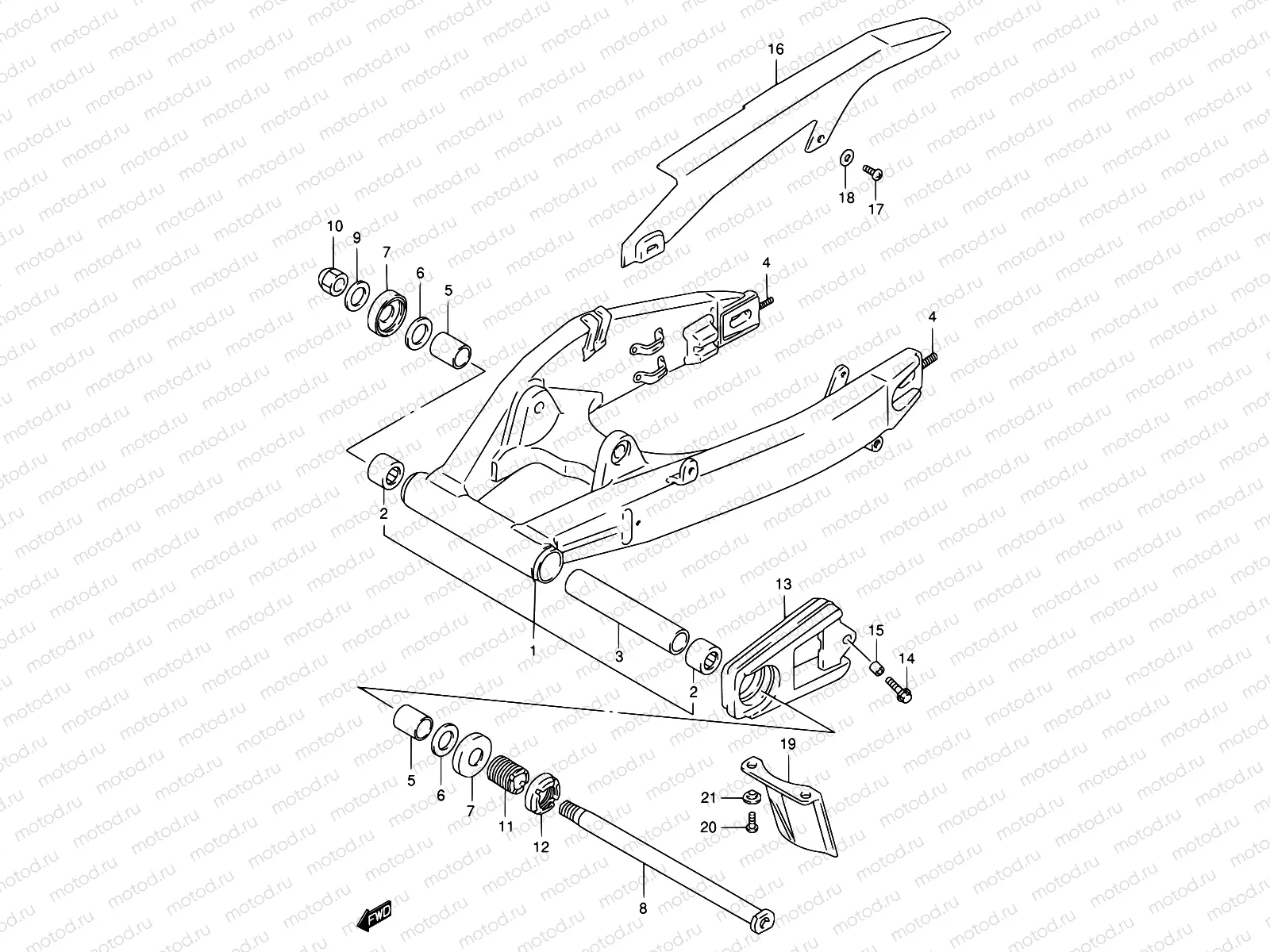57 - REAR SWINGING ARM (MODEL P/R)