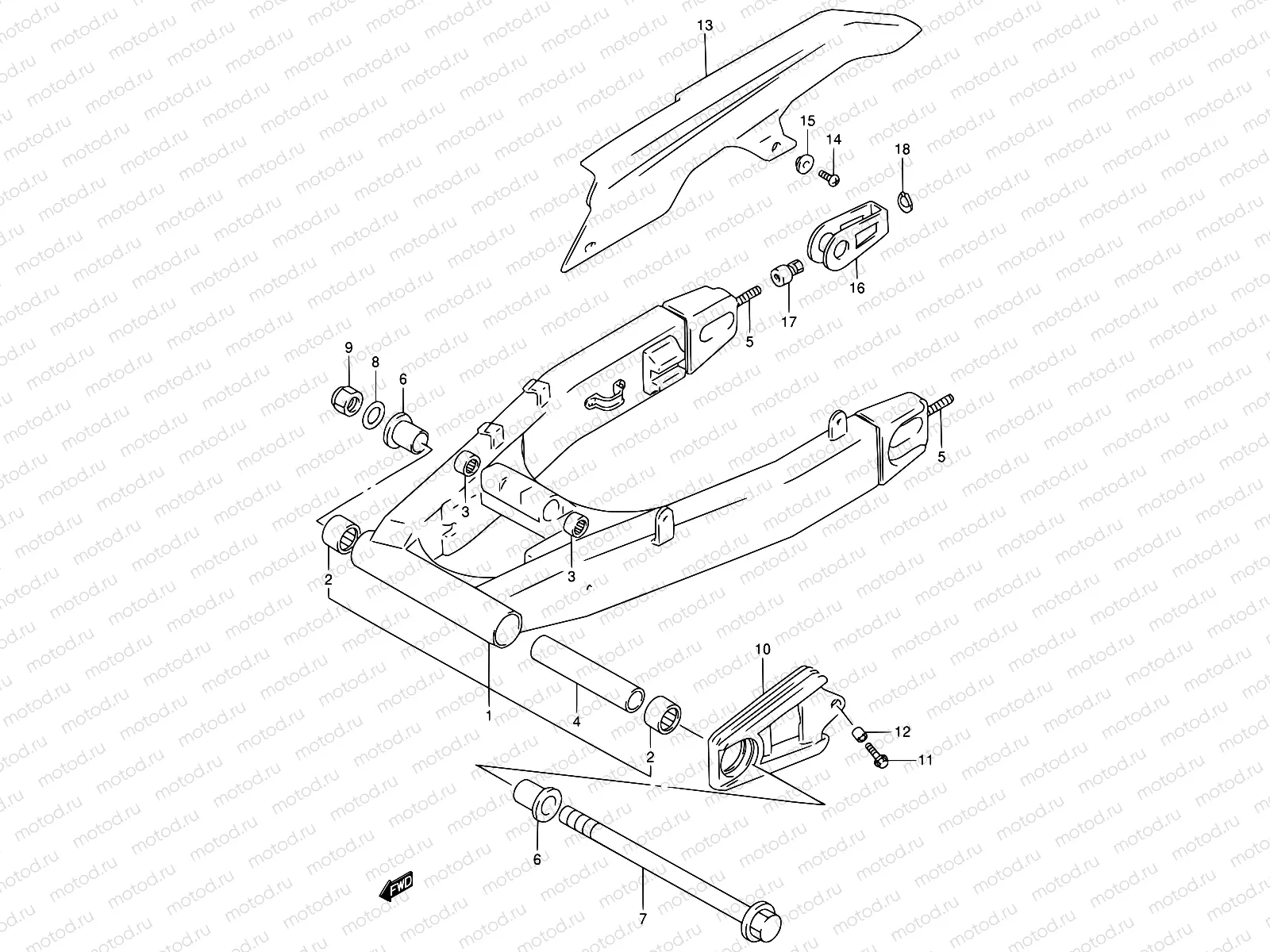 57 - REAR SWINGING ARM (MODEL R/S)