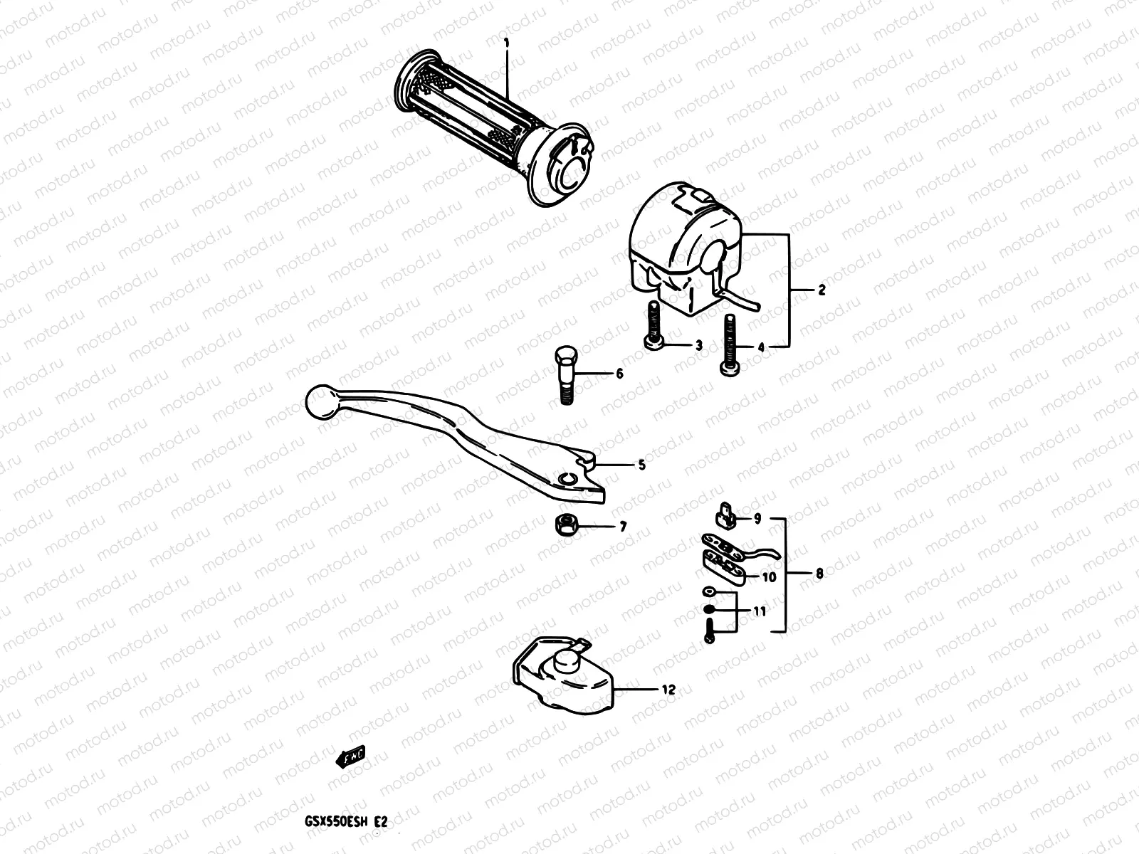 57 - RIGHT HANDLE SWITCH (GSX550EF/EUF/EG/EUG/EUH)