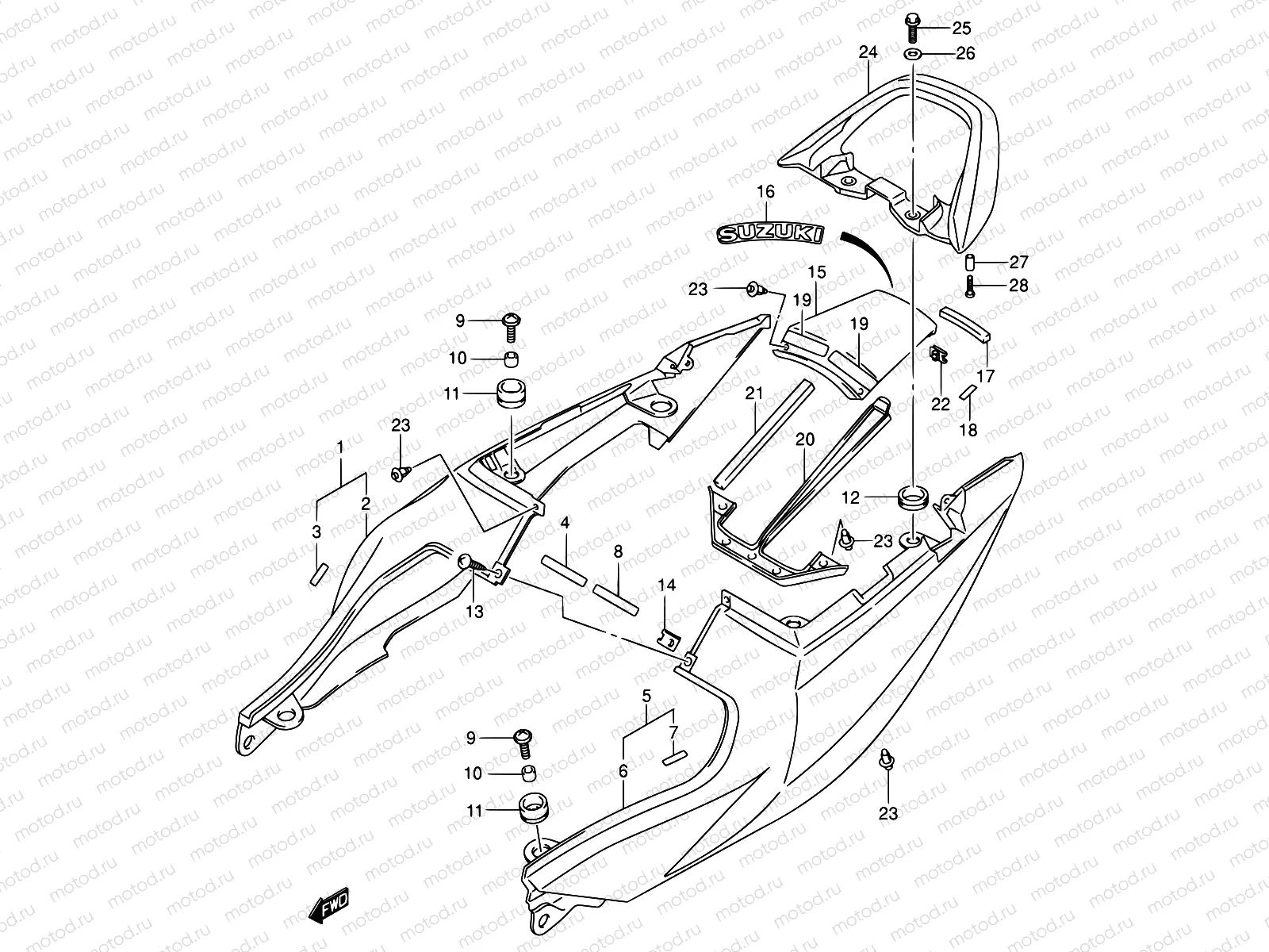 57 - SEAT TAIL COVER (SV650SK3/SUK3)