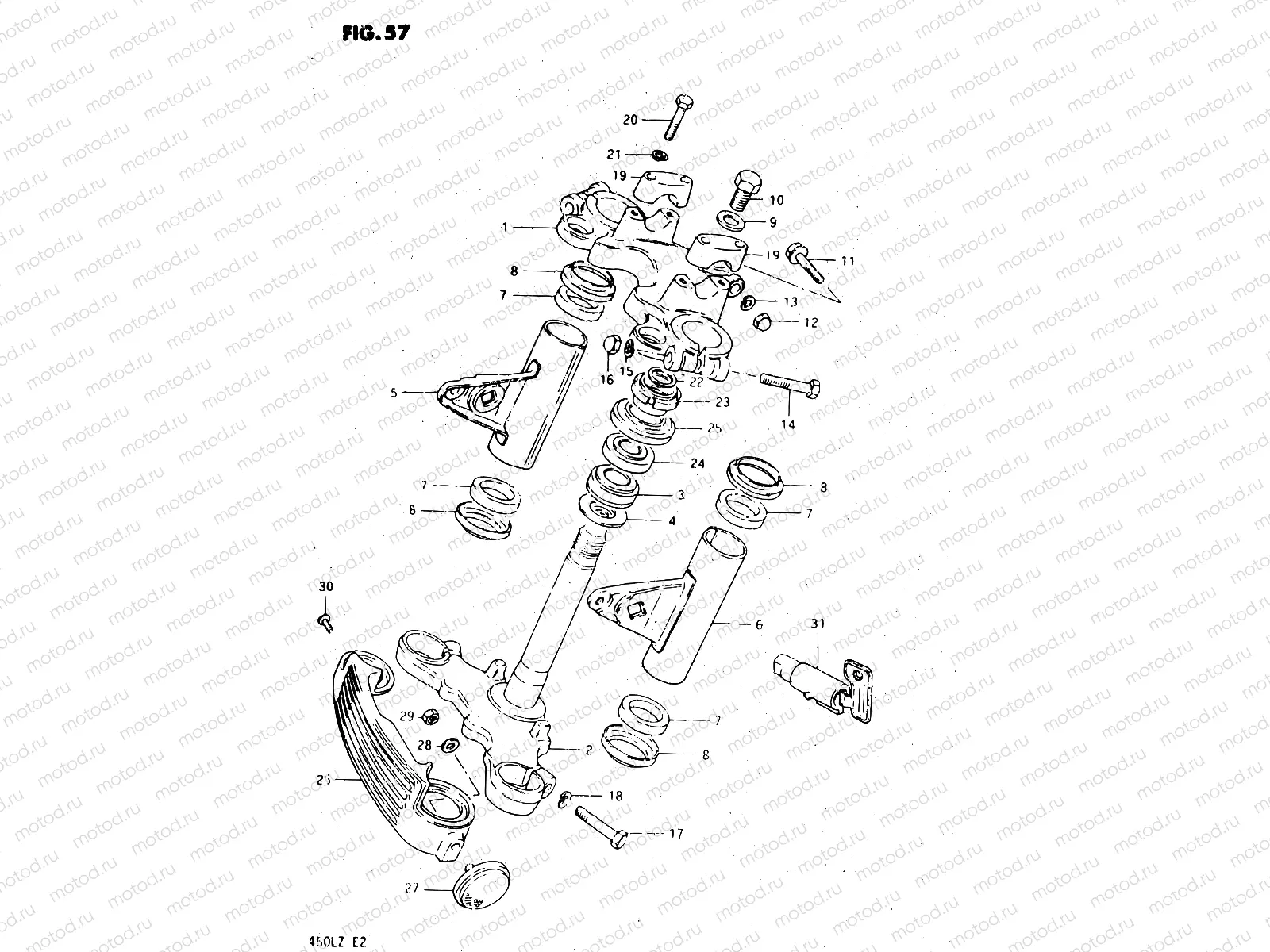 57 - STEERING STEM (MODEL Z)