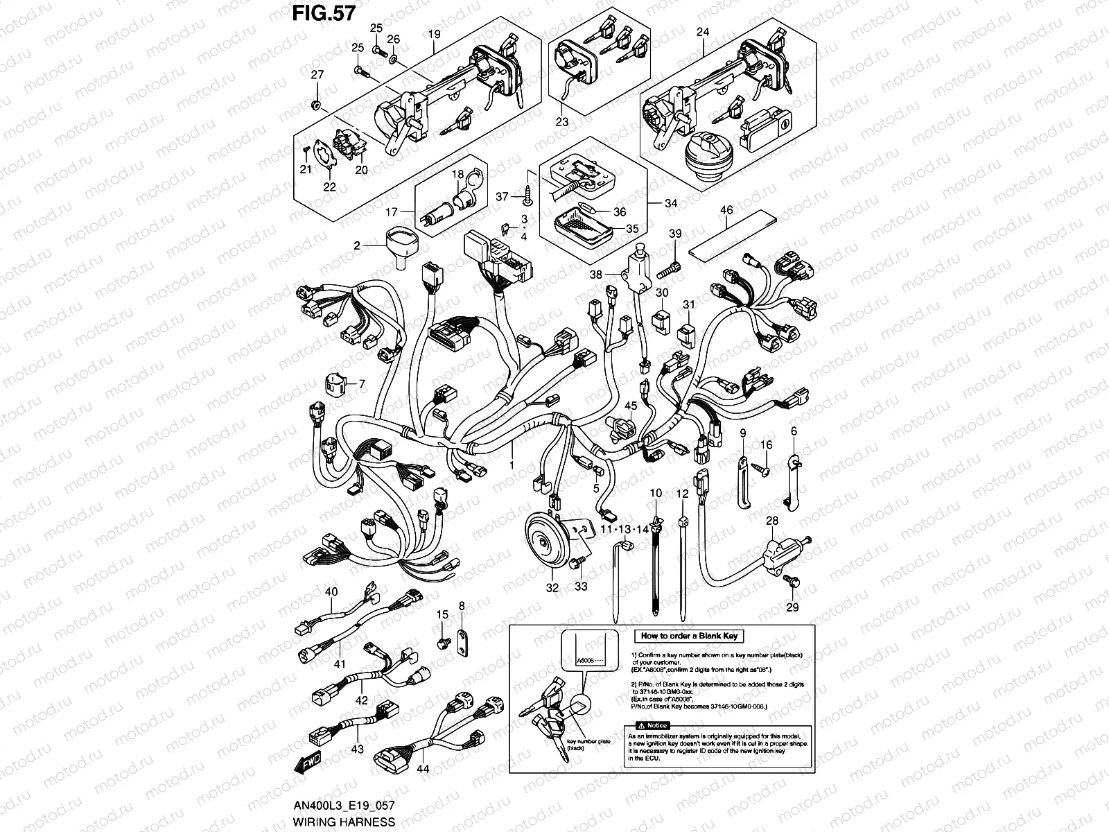 57 - WIRING HARNESS (AN400AL3 E24)