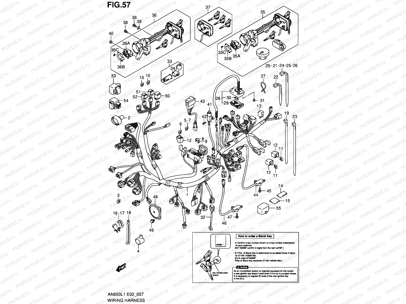 57 - WIRING HARNESS (AN650AL1 E02)