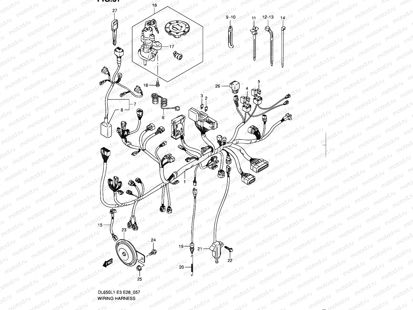 57 - WIRING HARNESS (DL650AL1 E28)
