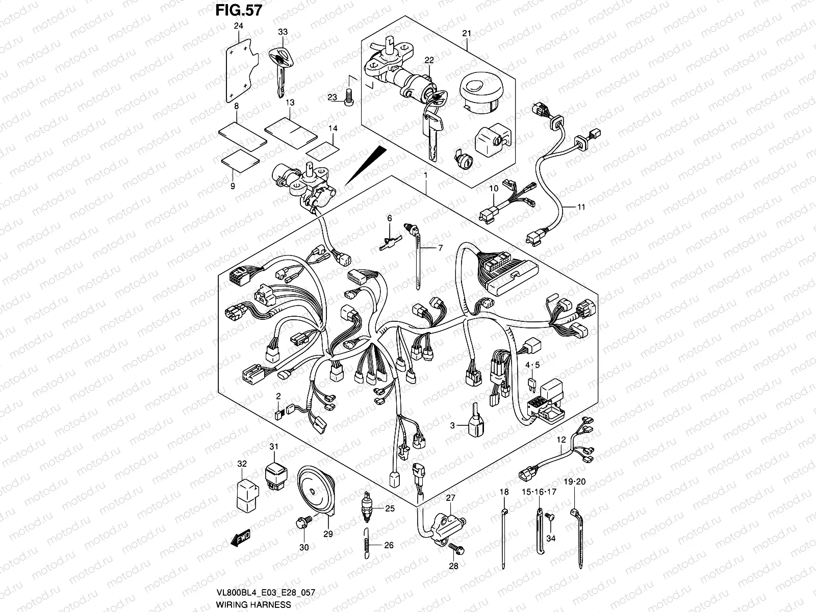 57 - WIRING HARNESS (VL800BL4 E33)