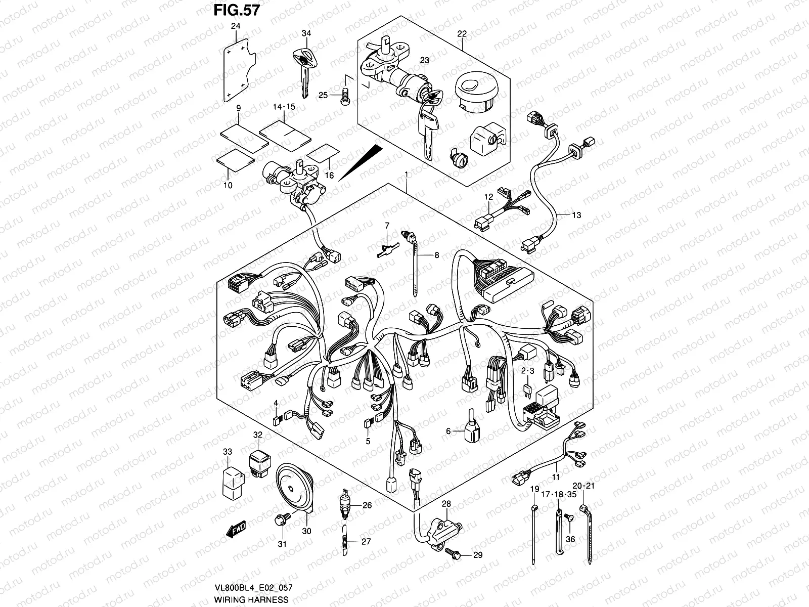 57 - WIRING HARNESS (VL800BUEL4 E19)