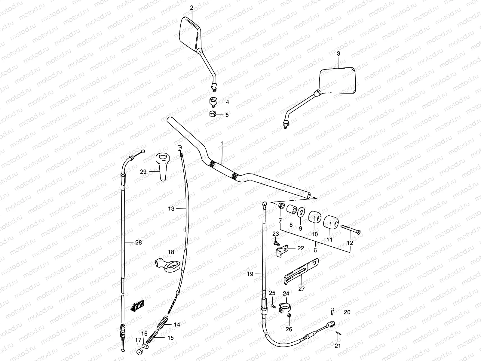 57A - HANDLEBAR - FRONT CABLE (GS125UR)