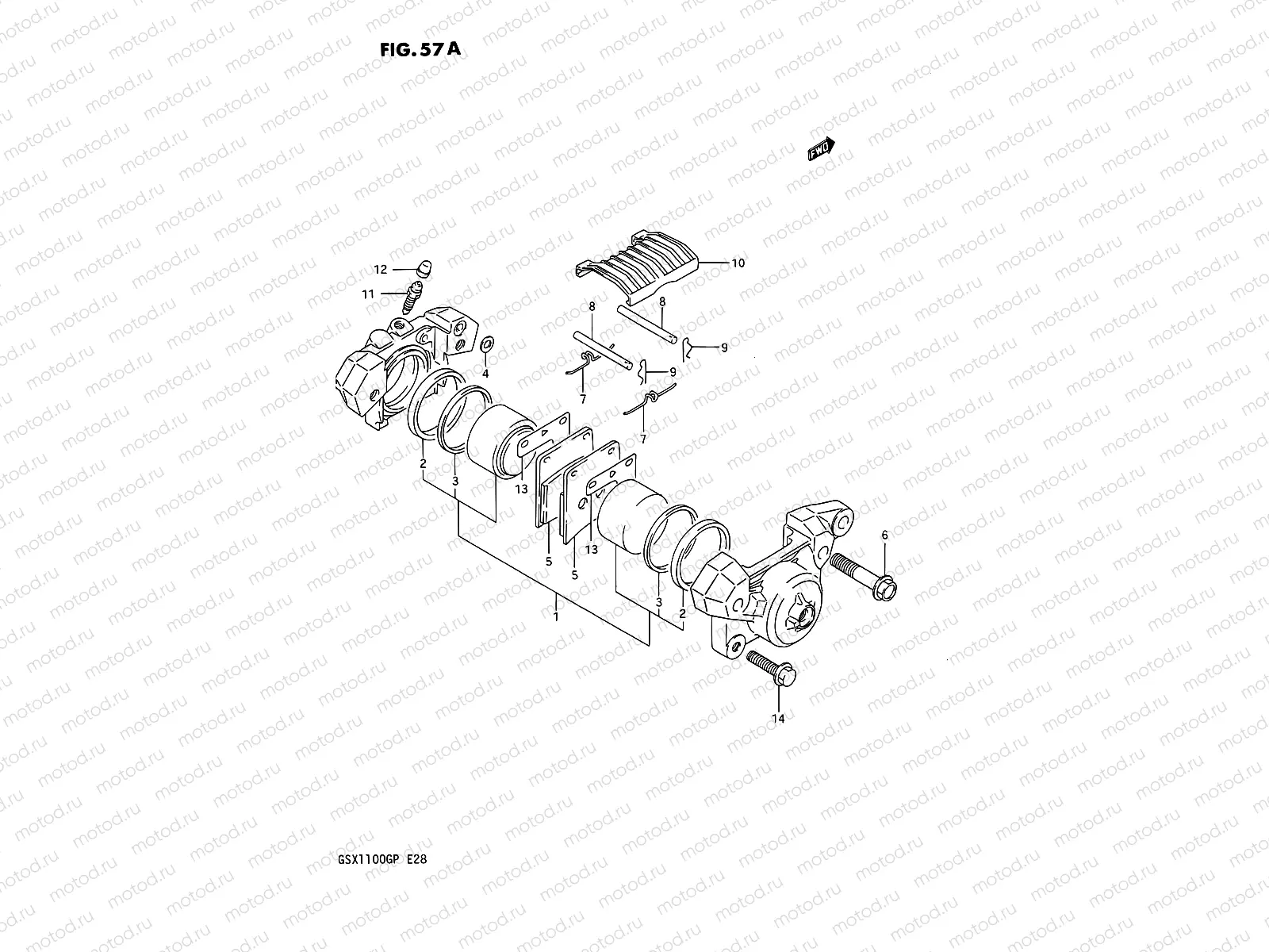 57A - REAR CALIPER (MODEL P)