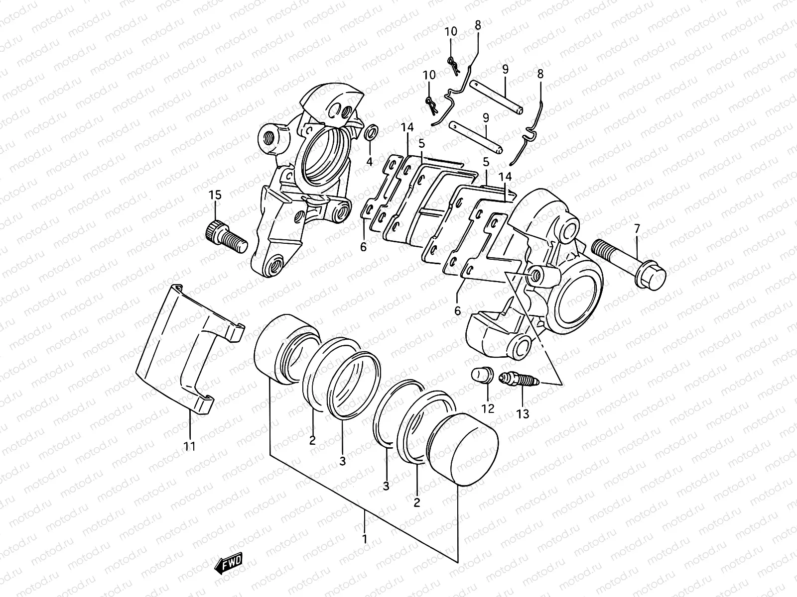 57A - REAR CALIPER (MODEL P/R/S)
