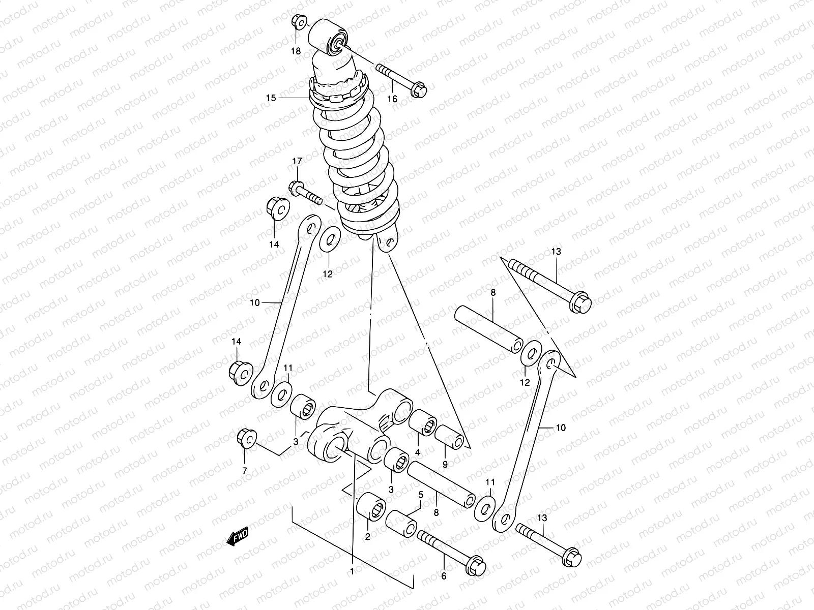 57A - REAR CUSHION LEVER (GSF1200SAV)
