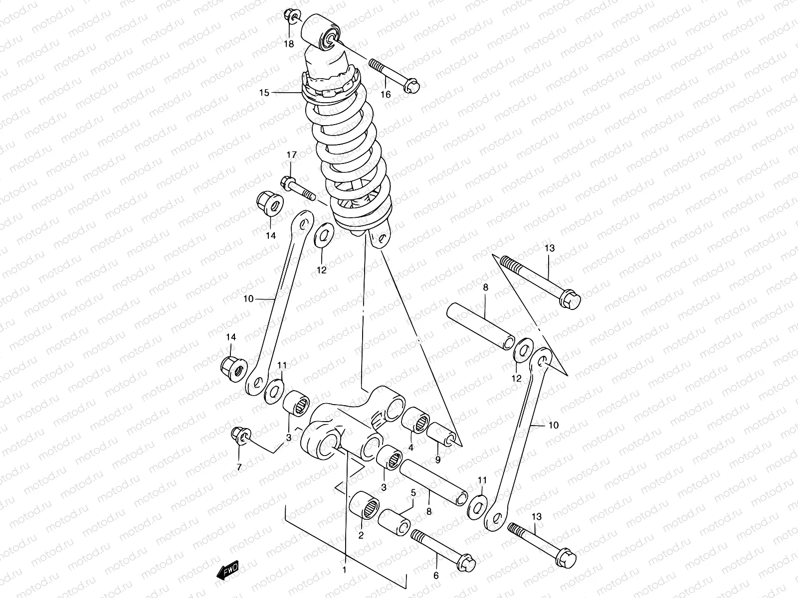 57A - REAR CUSHION LEVER (GSF1200SAV/SAW/SAX/SAY)
