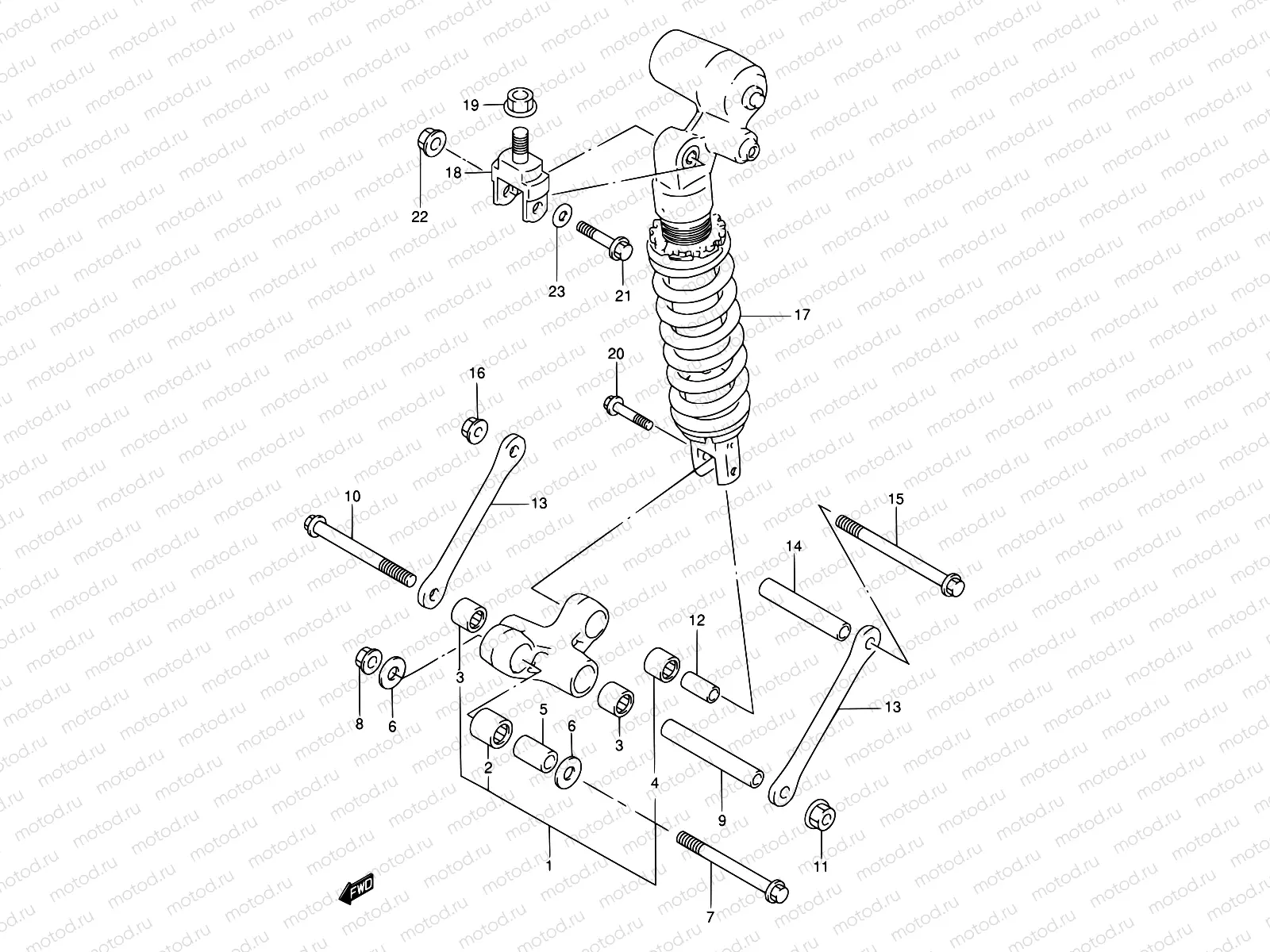 57A - REAR CUSHION LEVER (MODEL V)