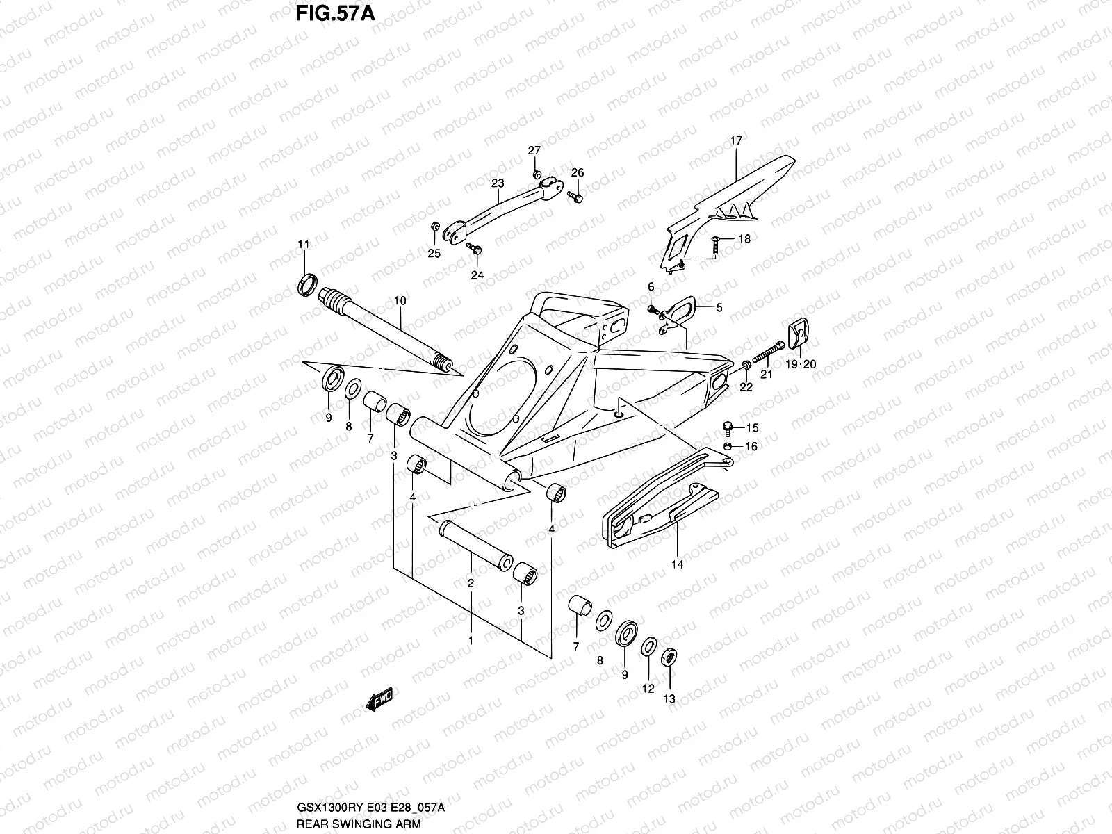 57A - REAR SWINGING ARM (MODEL K3)