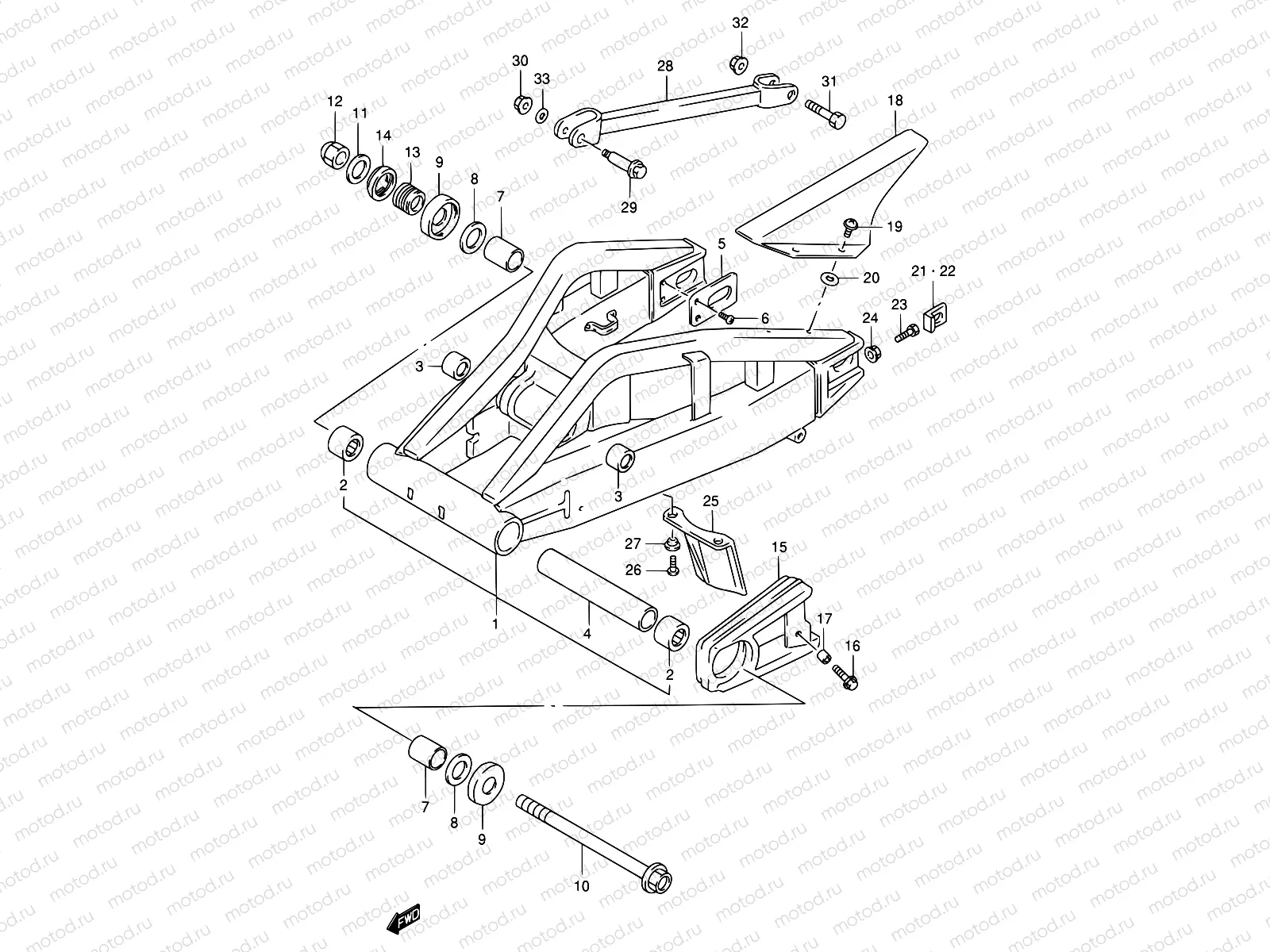 57A - REAR SWINGING ARM (MODEL S/T/V/W)